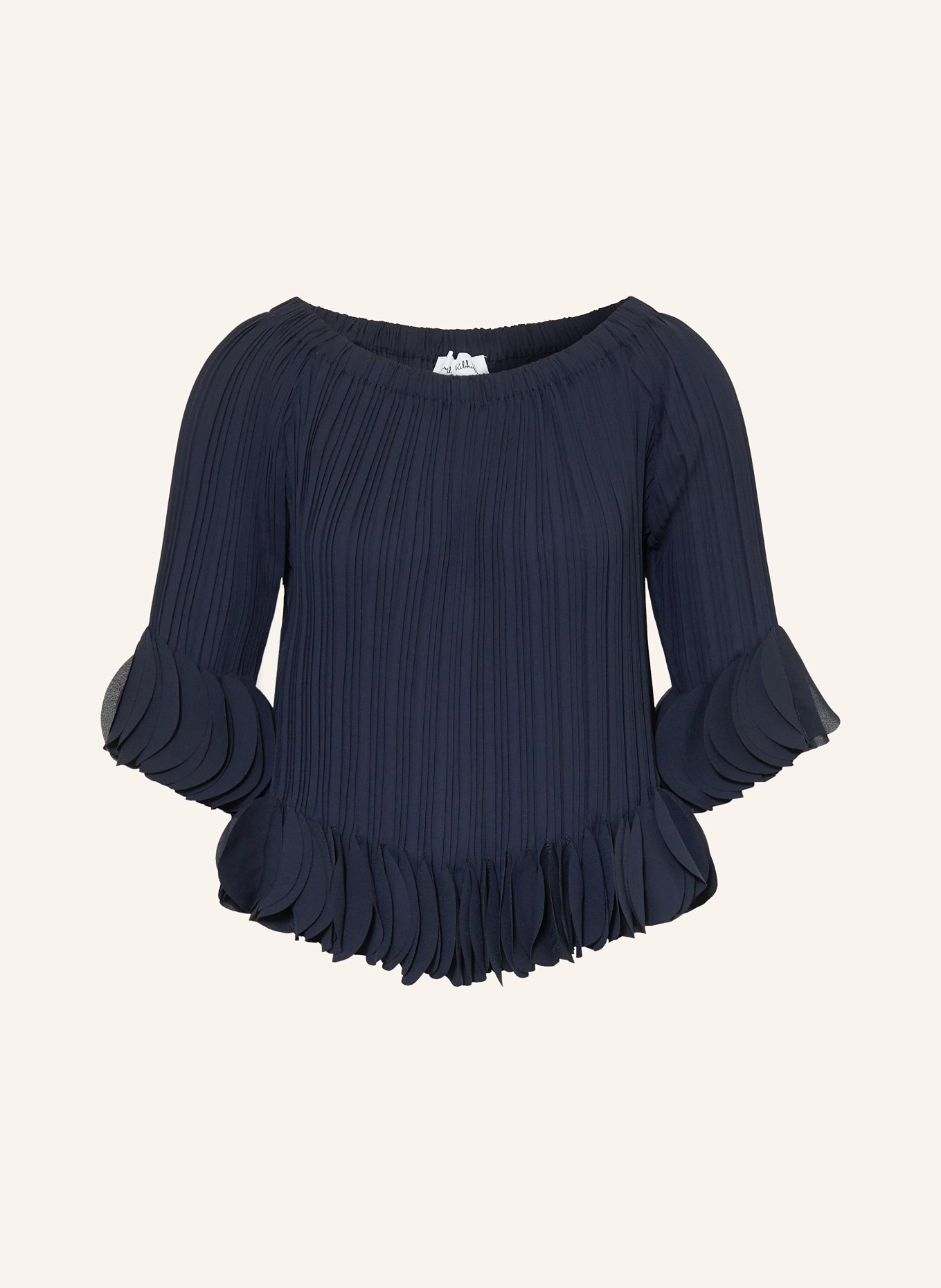 Joseph Ribkoff Off-the-shoulder blouse with pleats: DARK BLUE