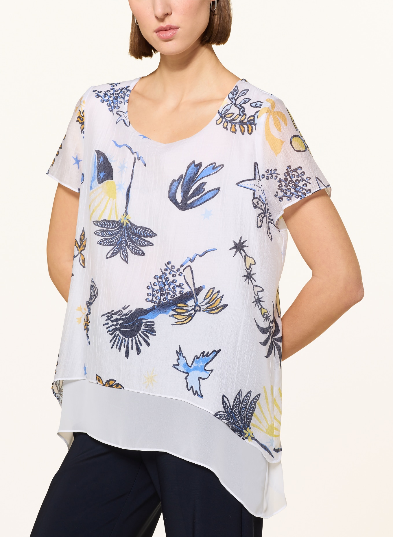 Joseph Ribkoff Blusenshirt: WEISS / GELB / BLAU