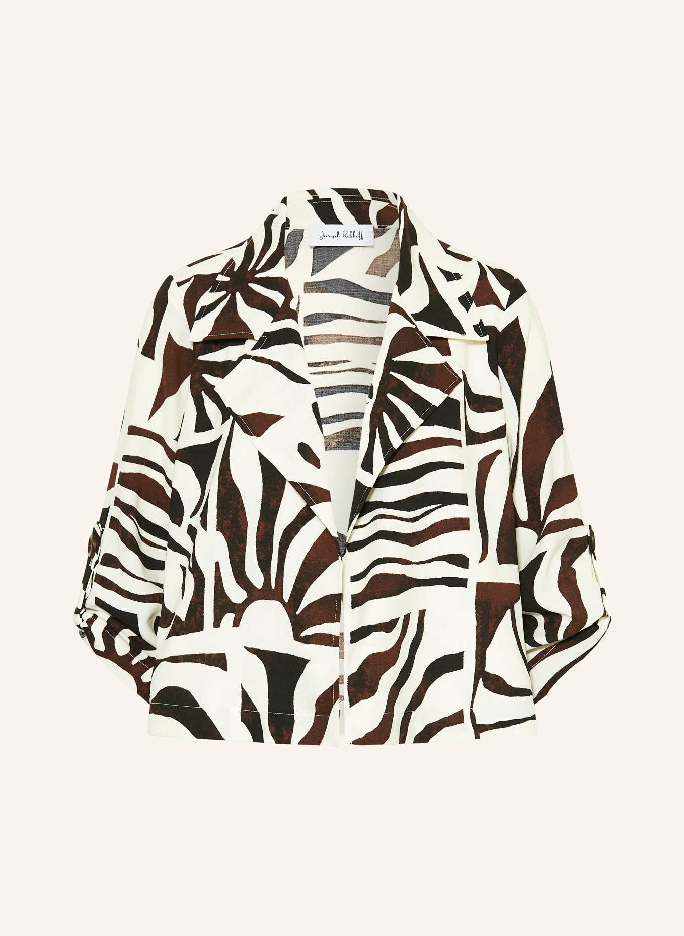 Joseph Ribkoff Marynarka z rękawami 3/4: BIAŁY / CIEMNOBRĄZOWY