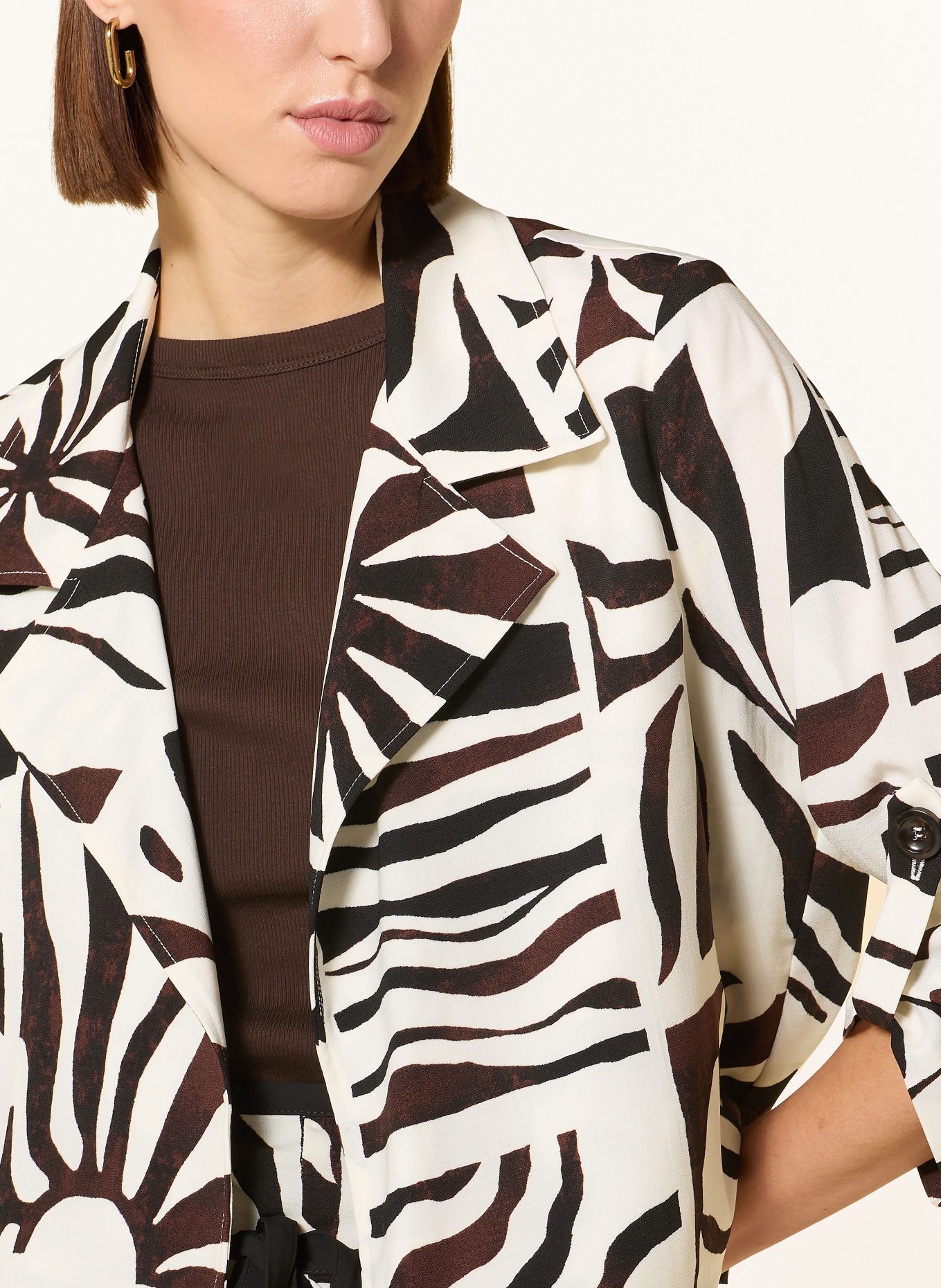 Joseph Ribkoff Marynarka z rękawami 3/4: BIAŁY / CIEMNOBRĄZOWY
