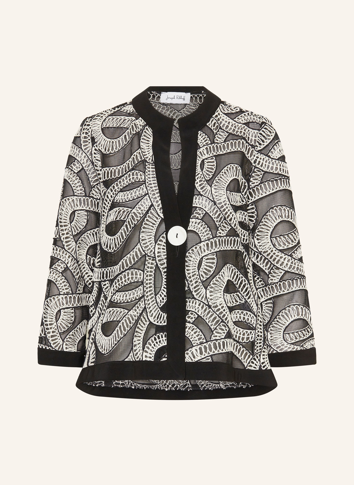 Joseph Ribkoff Jas met 3/4-mouwen: ZWART / WIT