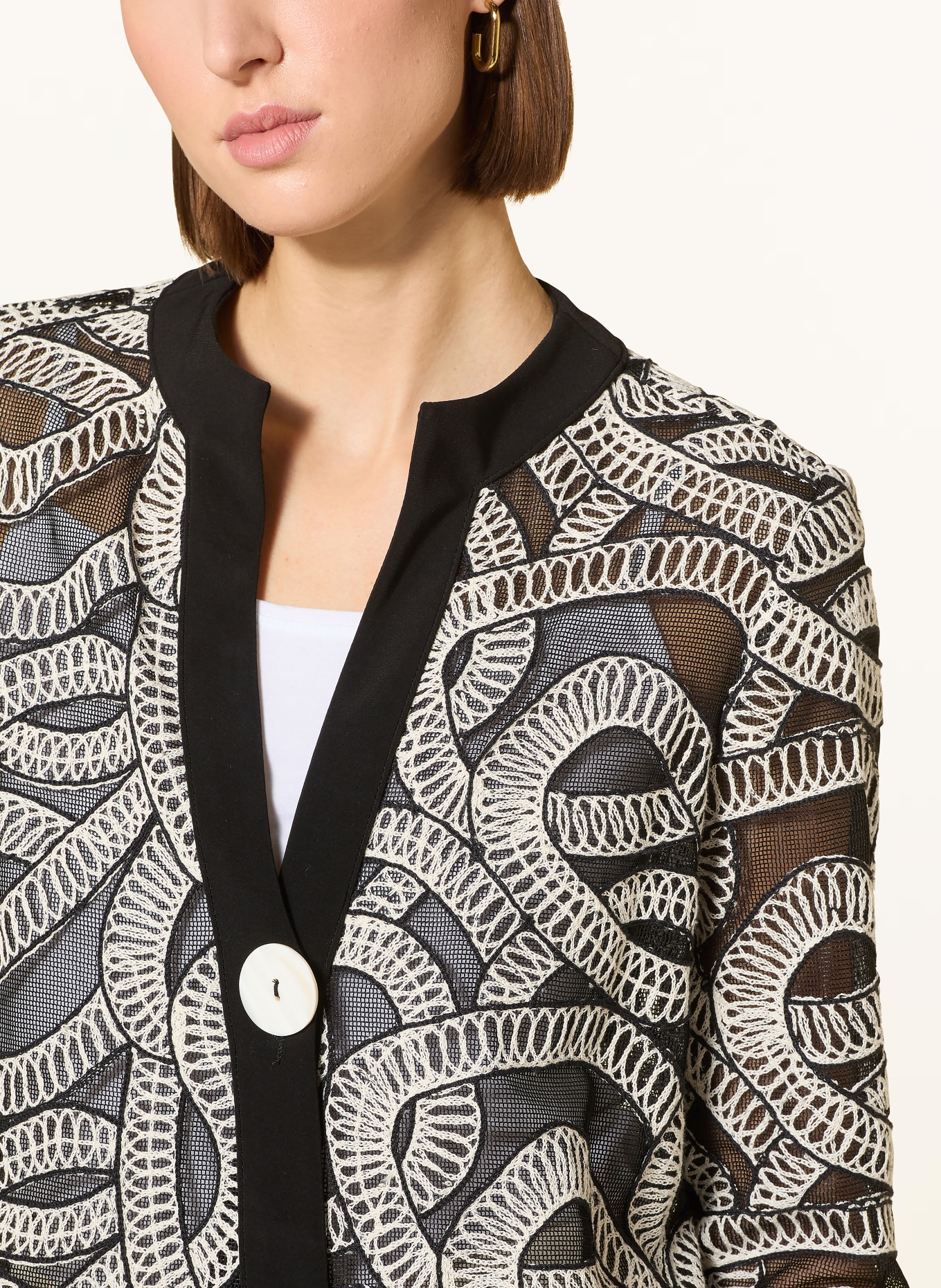 Joseph Ribkoff Jas met 3/4-mouwen: ZWART / WIT