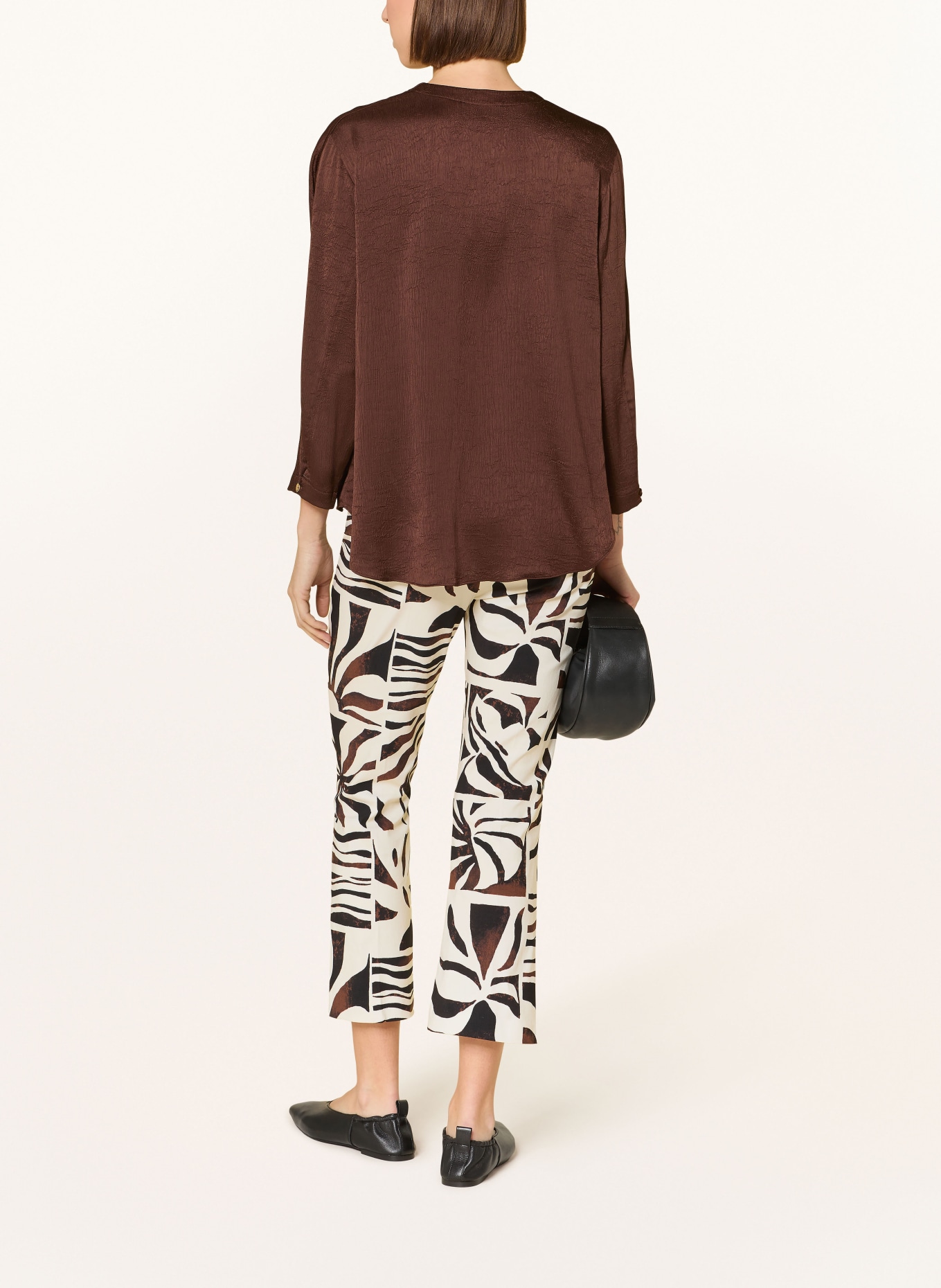 Joseph Ribkoff Spodnie 7/8: BIAŁY / CIEMNOBRĄZOWY