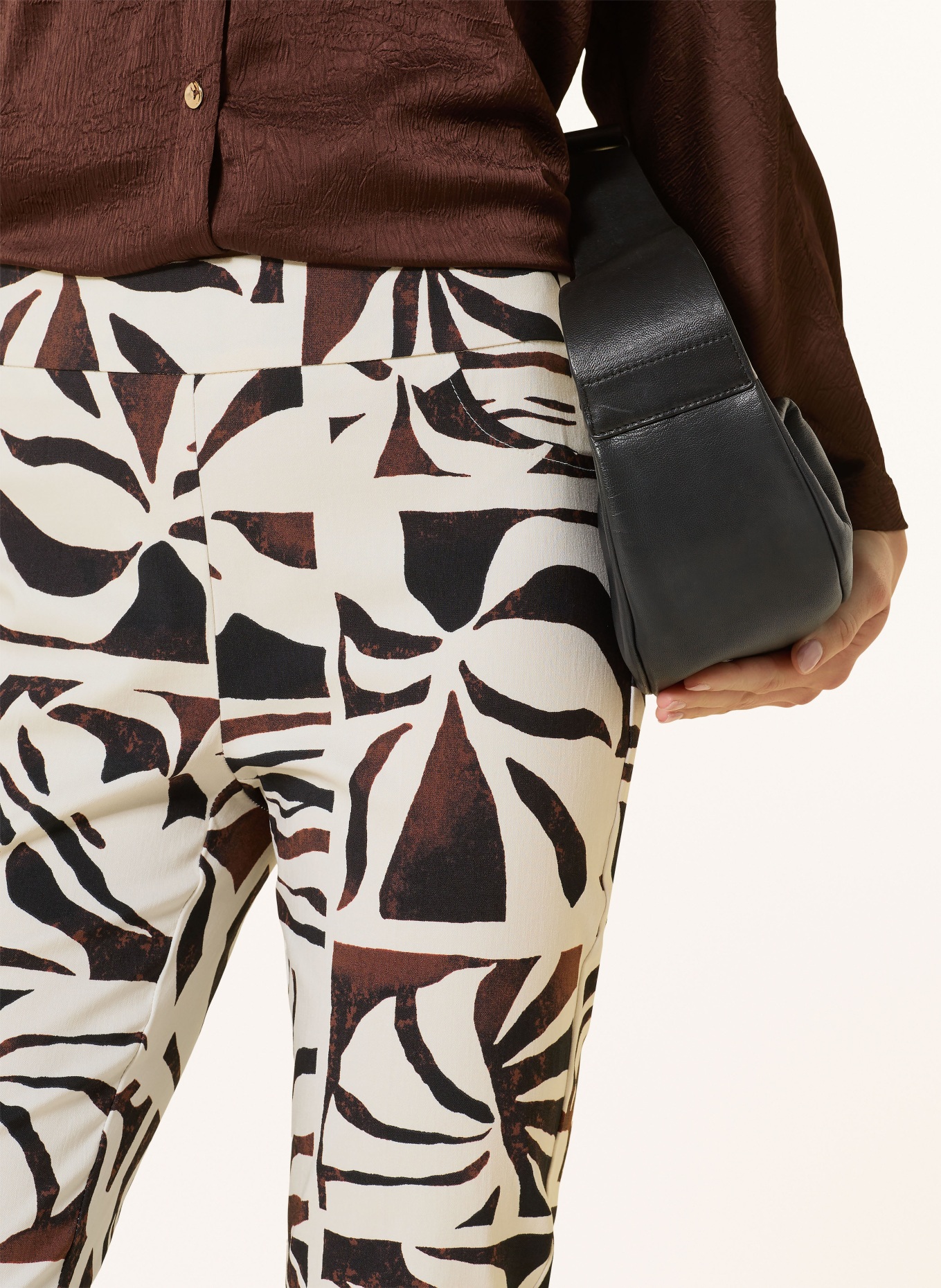 Joseph Ribkoff Spodnie 7/8: BIAŁY / CIEMNOBRĄZOWY