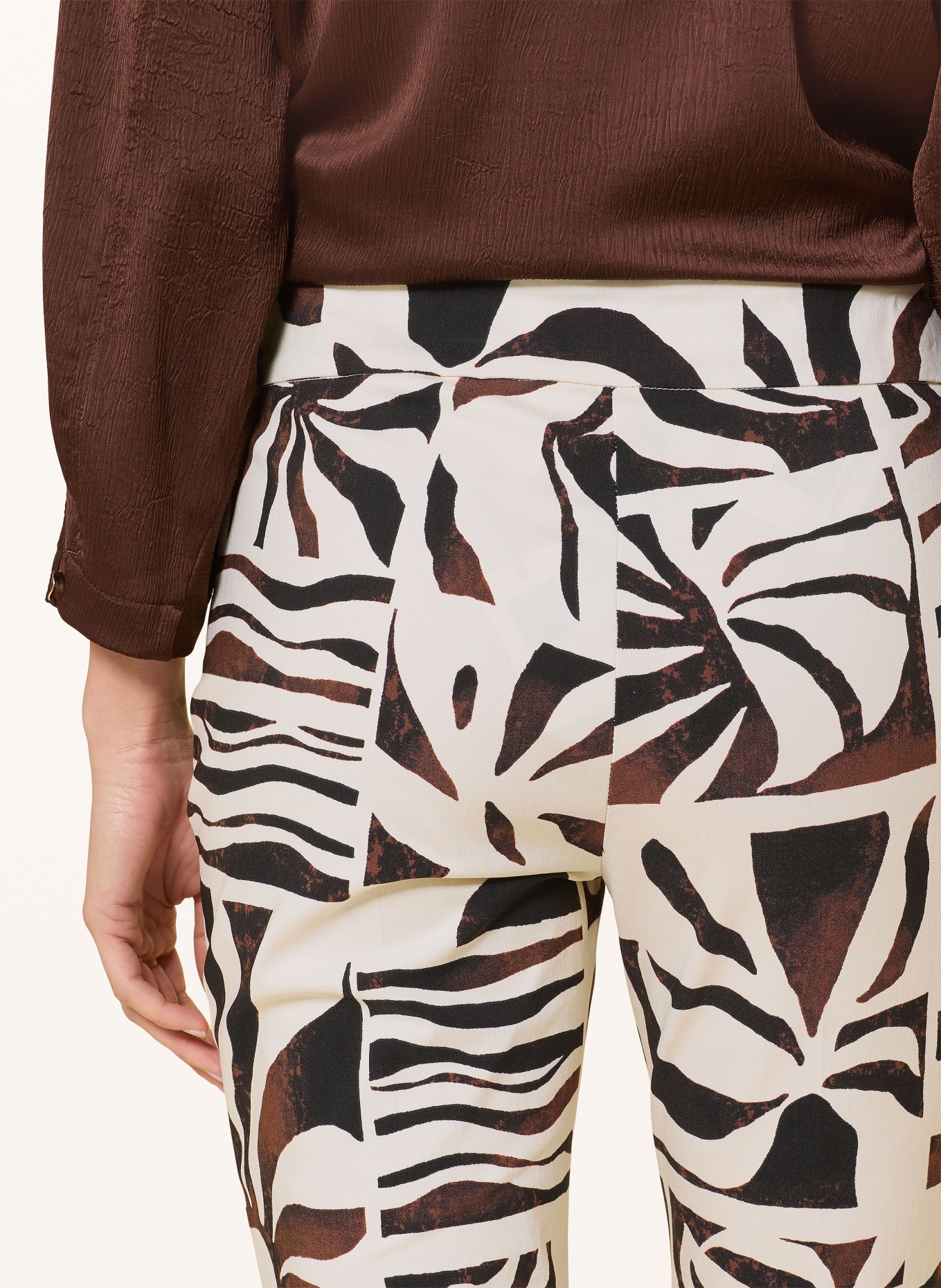 Joseph Ribkoff Spodnie 7/8: BIAŁY / CIEMNOBRĄZOWY