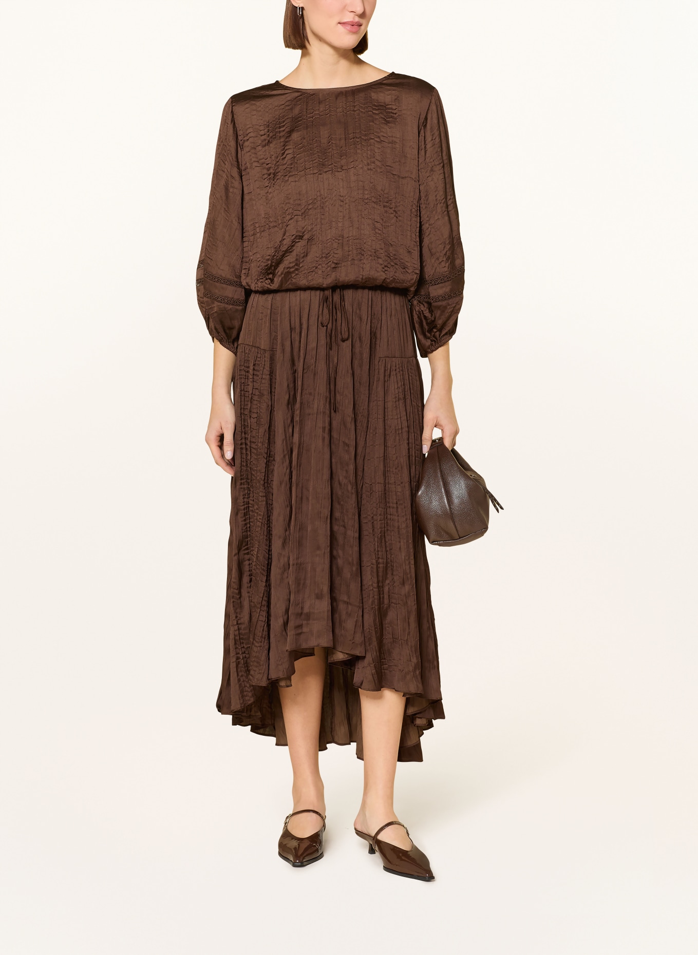 Joseph Ribkoff Blouse met 3/4-mouwen: MARRON FONCÉ