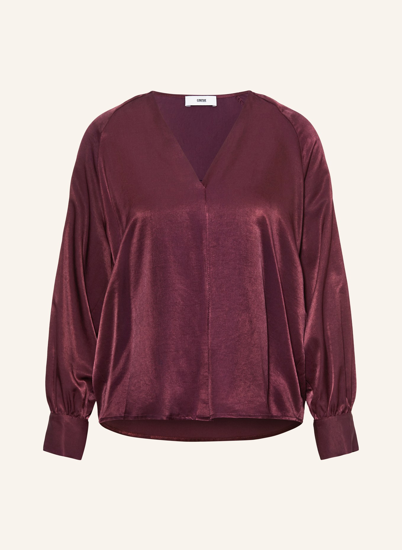 CINQUE Blusenshirt CIPALME aus Satin: DUNKELROT