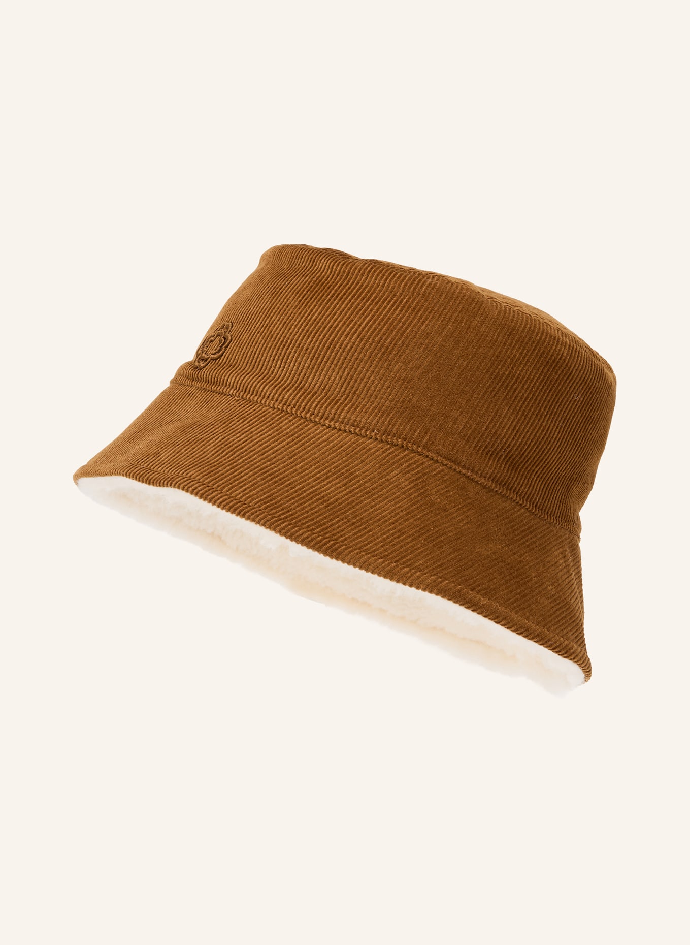 maje Bucket-Hat aus Cord: COGNAC