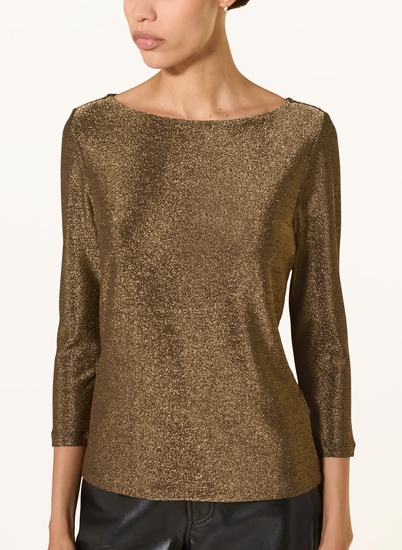HOBBS Shirt SONYA mit 3/4-Arm und Glitzergarn: GOLD / SCHWARZ