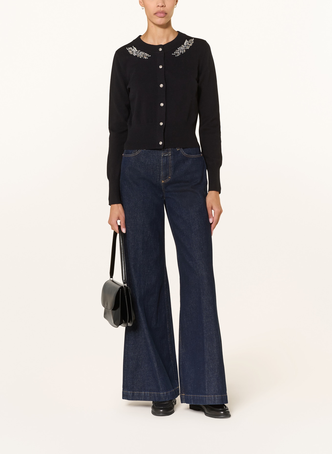 HOBBS Strickjacke PENELOPE mit Schmucksteinen: DUNKELBLAU