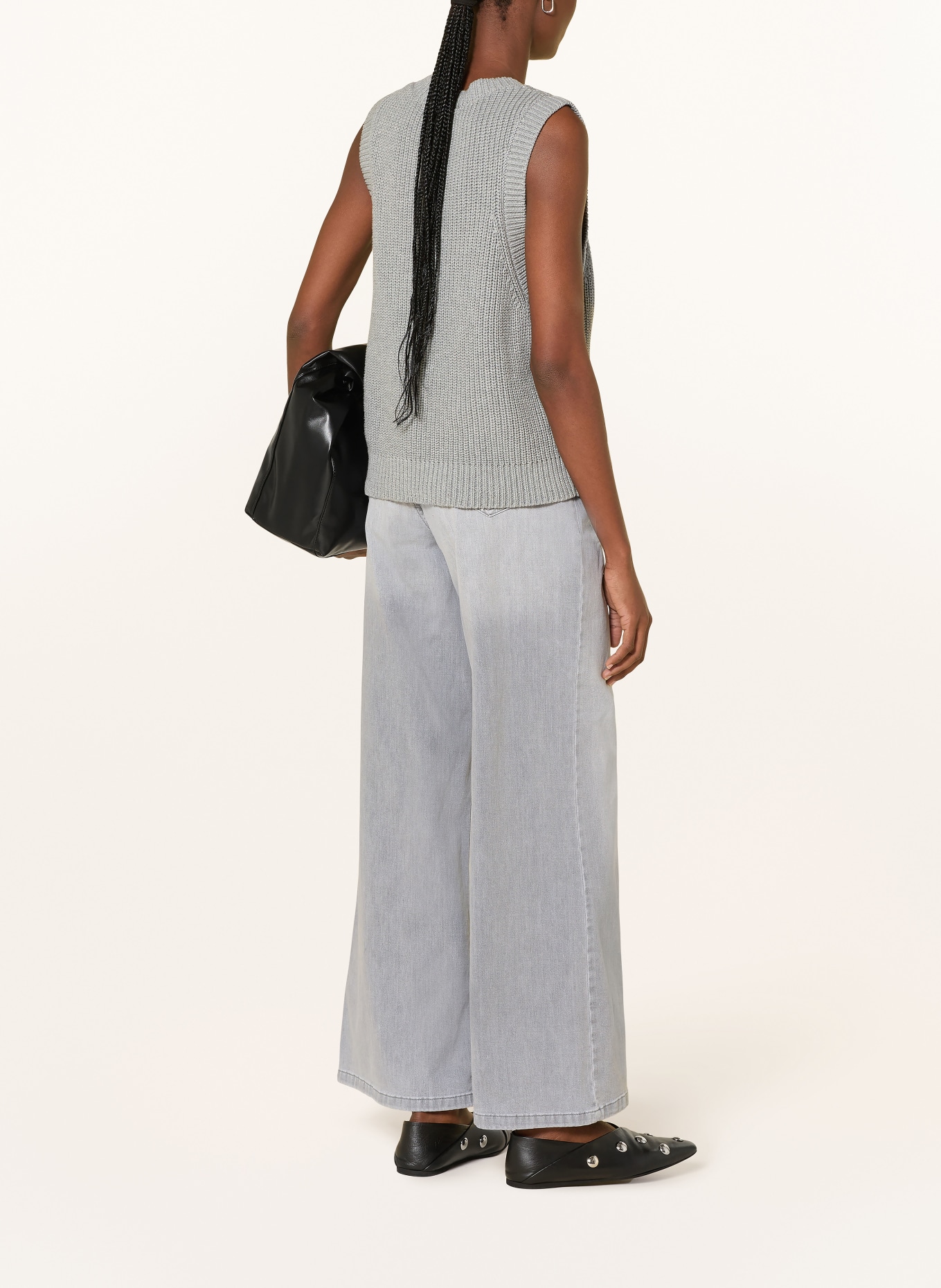 MILANO ITALY Wide Leg Jeans: 821 grey denim