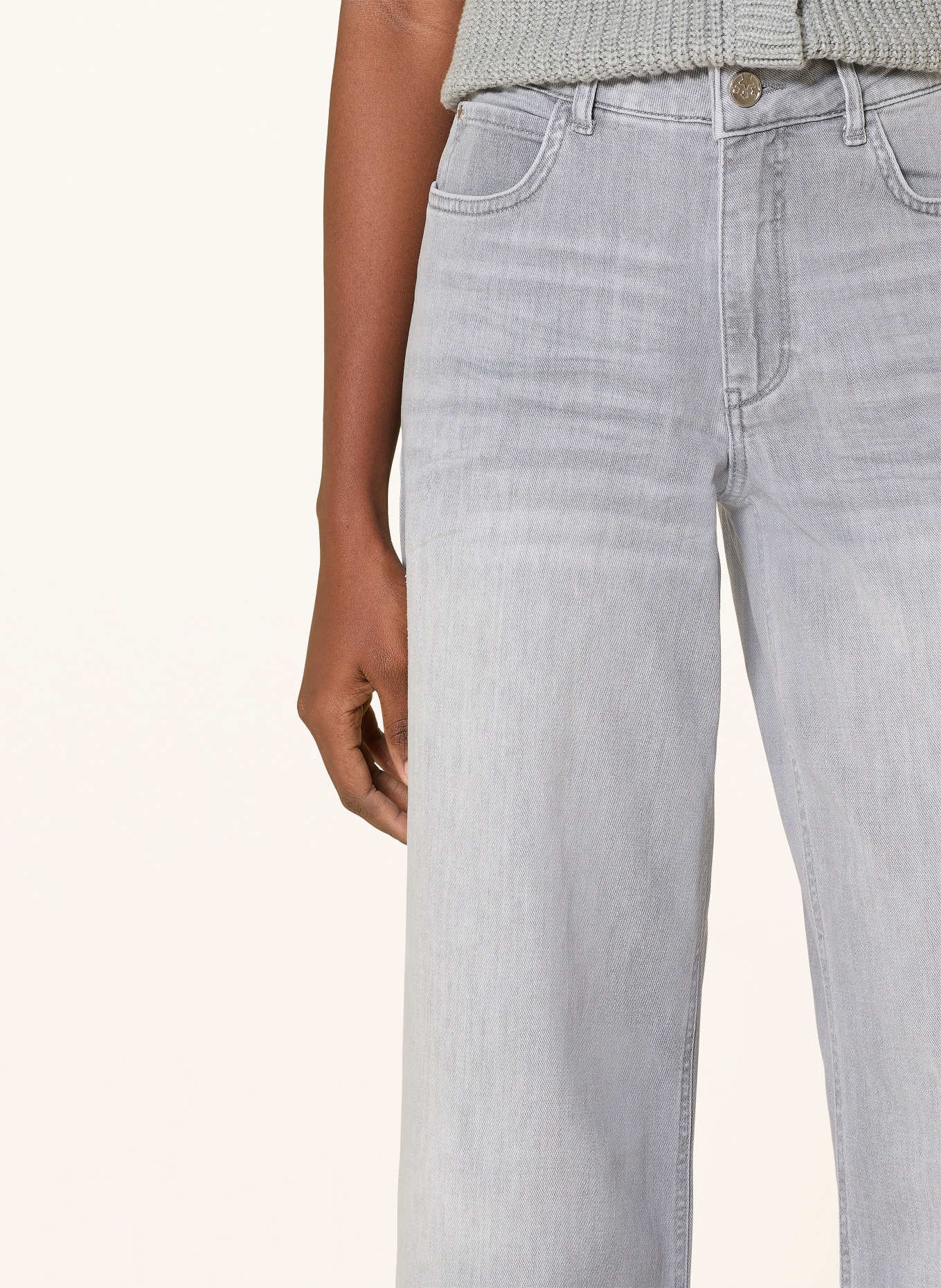 MILANO ITALY Wide Leg Jeans: 821 grey denim