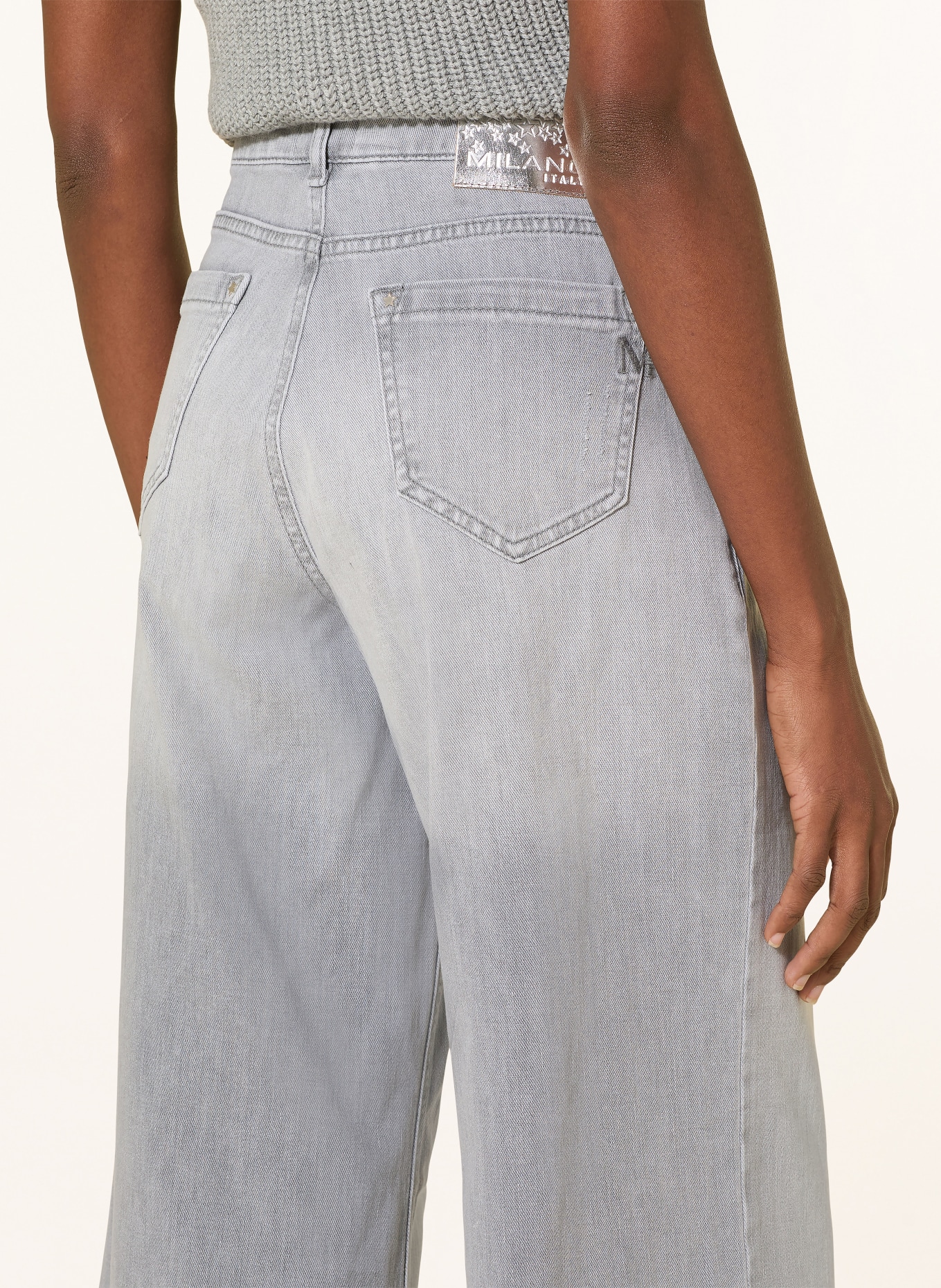 MILANO ITALY Wide Leg Jeans: 821 grey denim