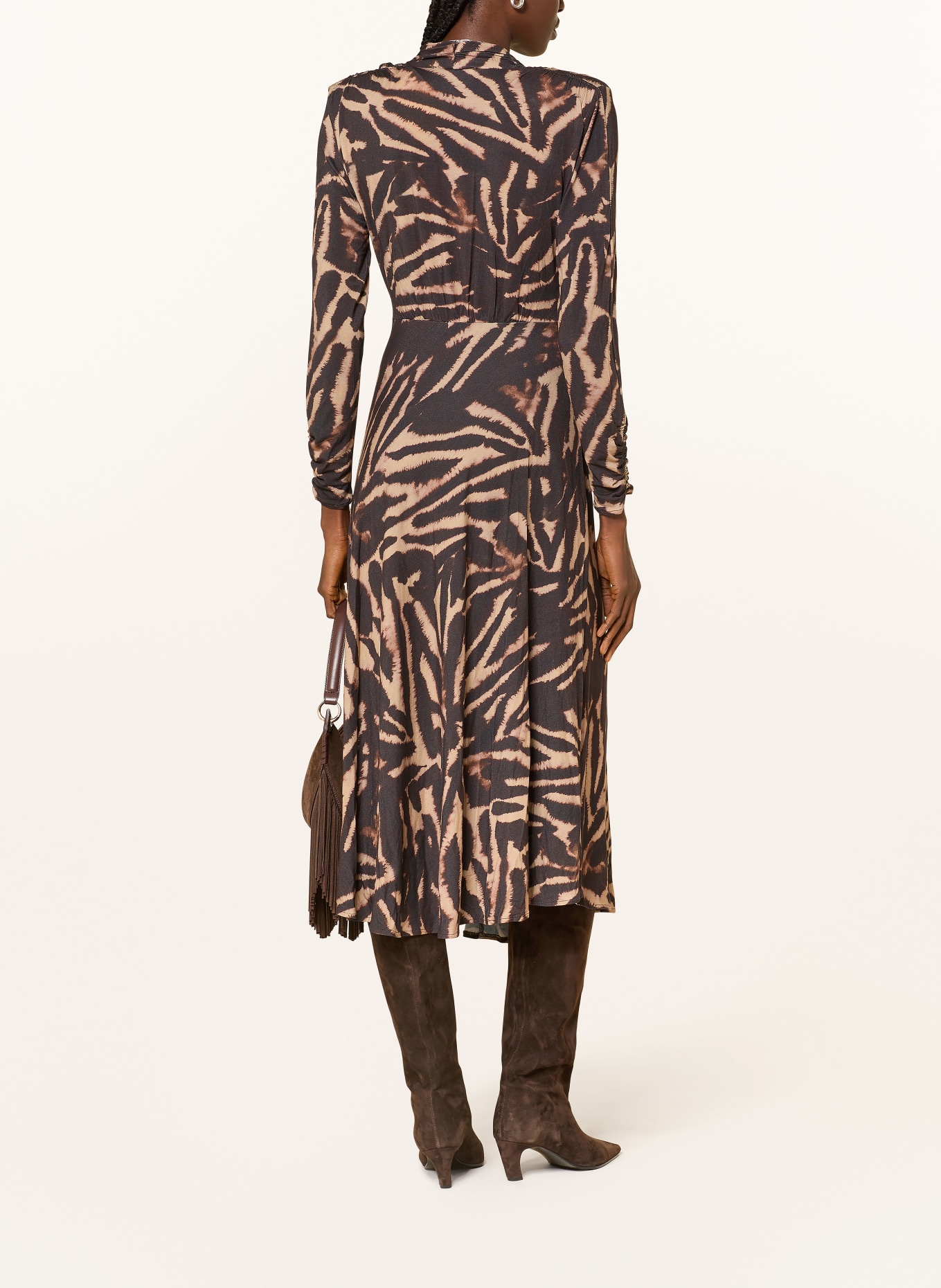 ba&sh Jerseykleid ZAHIRAH: DUNKELBRAUN / BEIGE