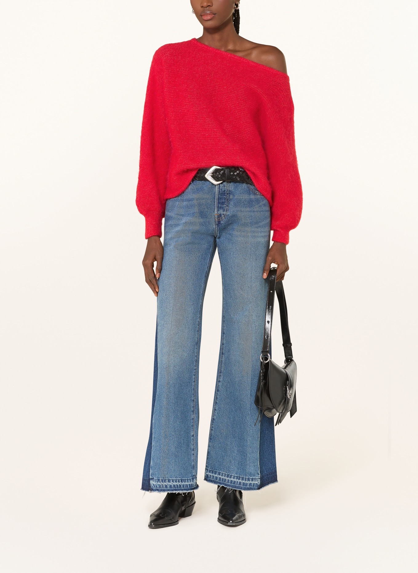 ba&sh One-Shoulder-Pullover SUELA: ROT