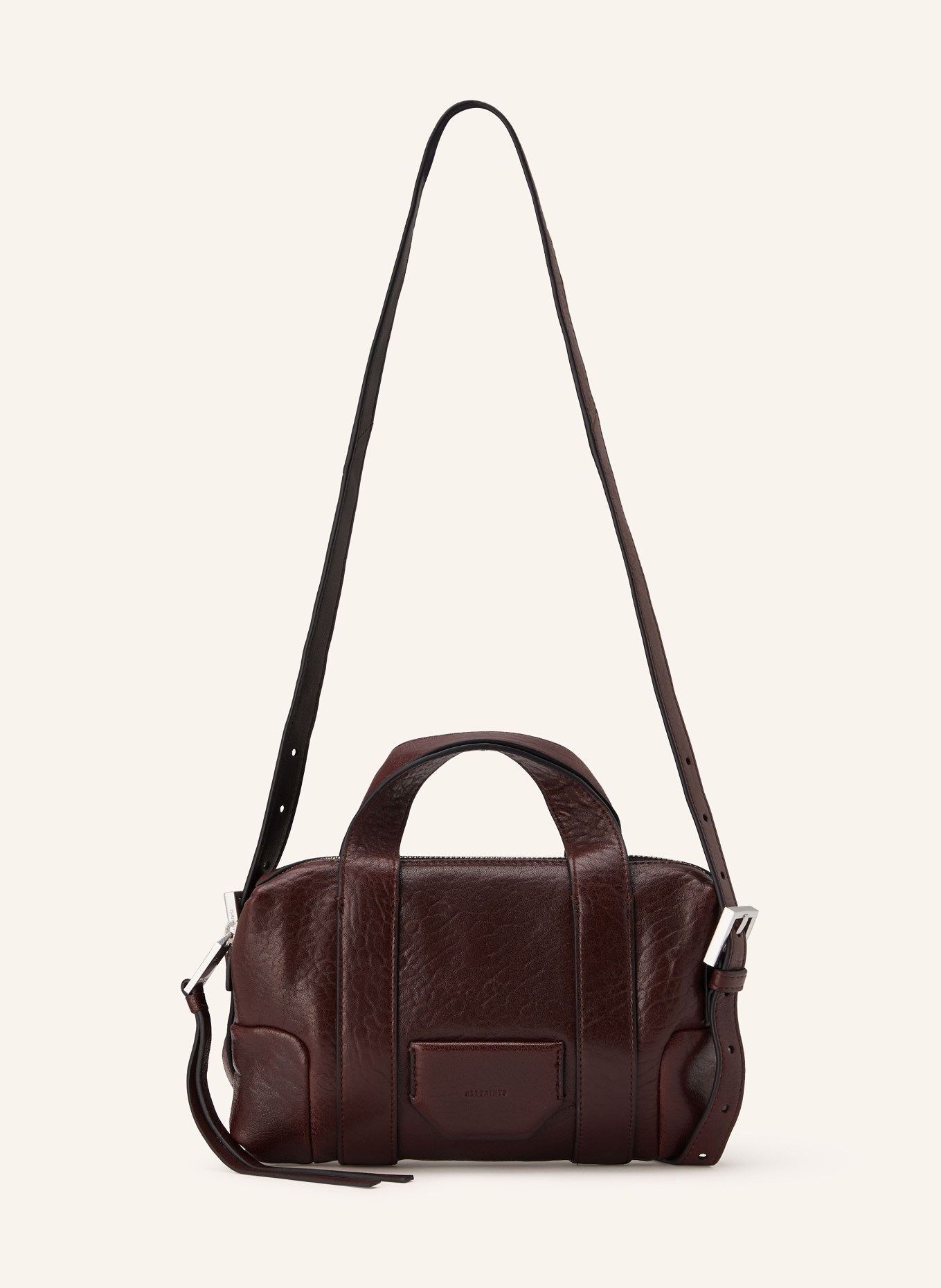 ALLSAINTS ARES shoulder bag: DARK RED / SILVER