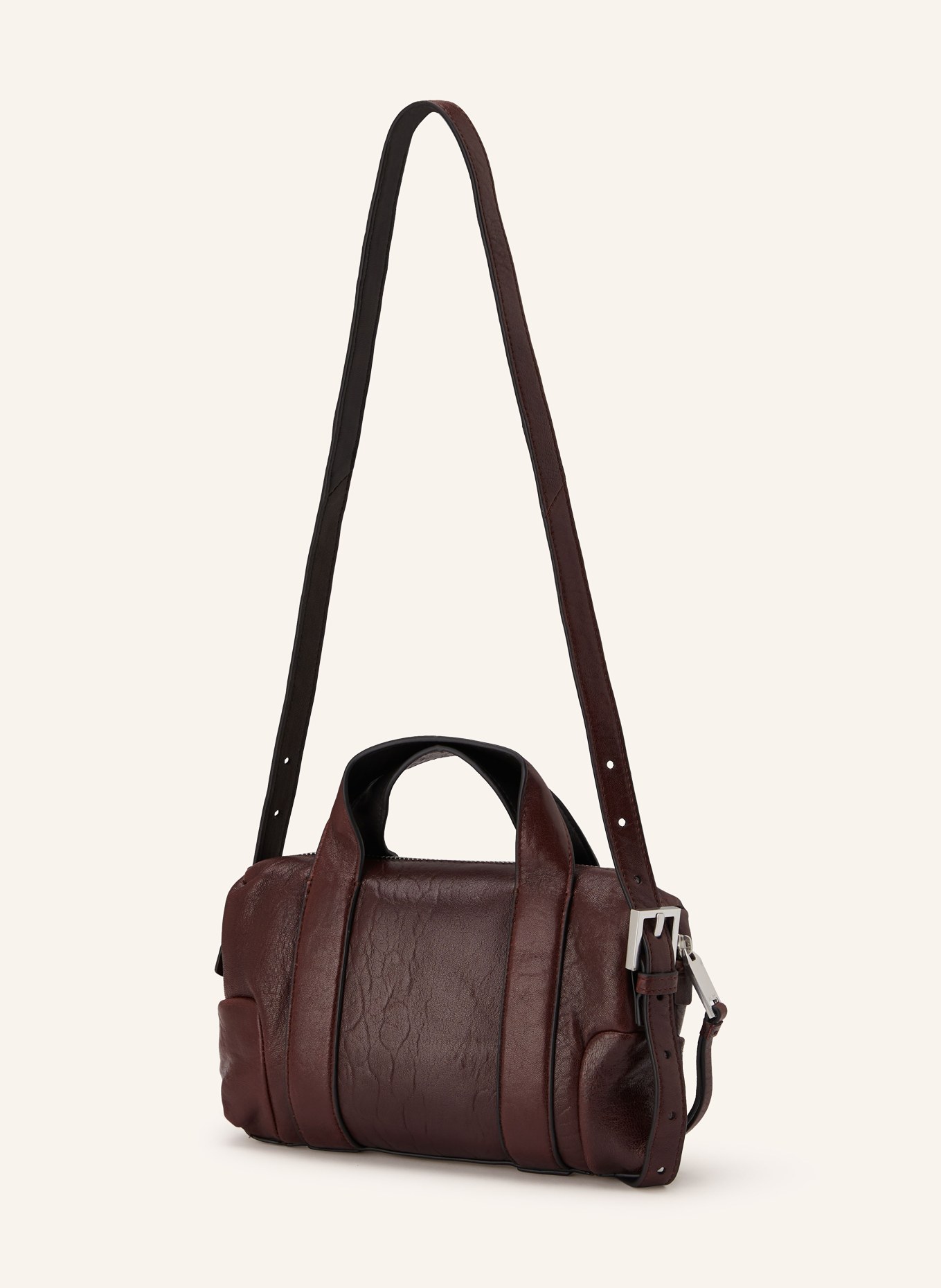 ALLSAINTS ARES shoulder bag: DARK RED / SILVER