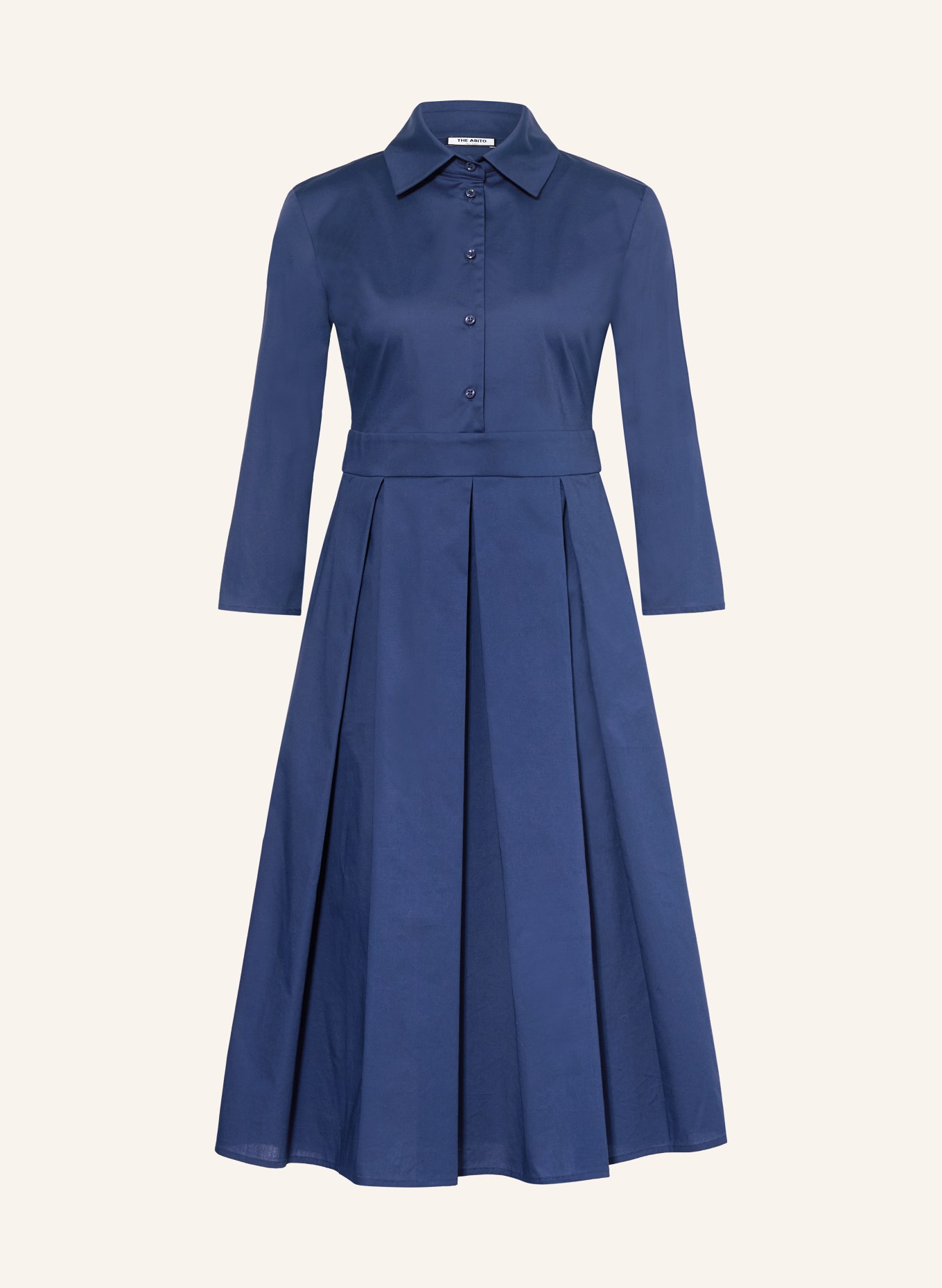 THE ABITO Hemdblusenkleid mit 3/4-Arm: DUNKELBLAU