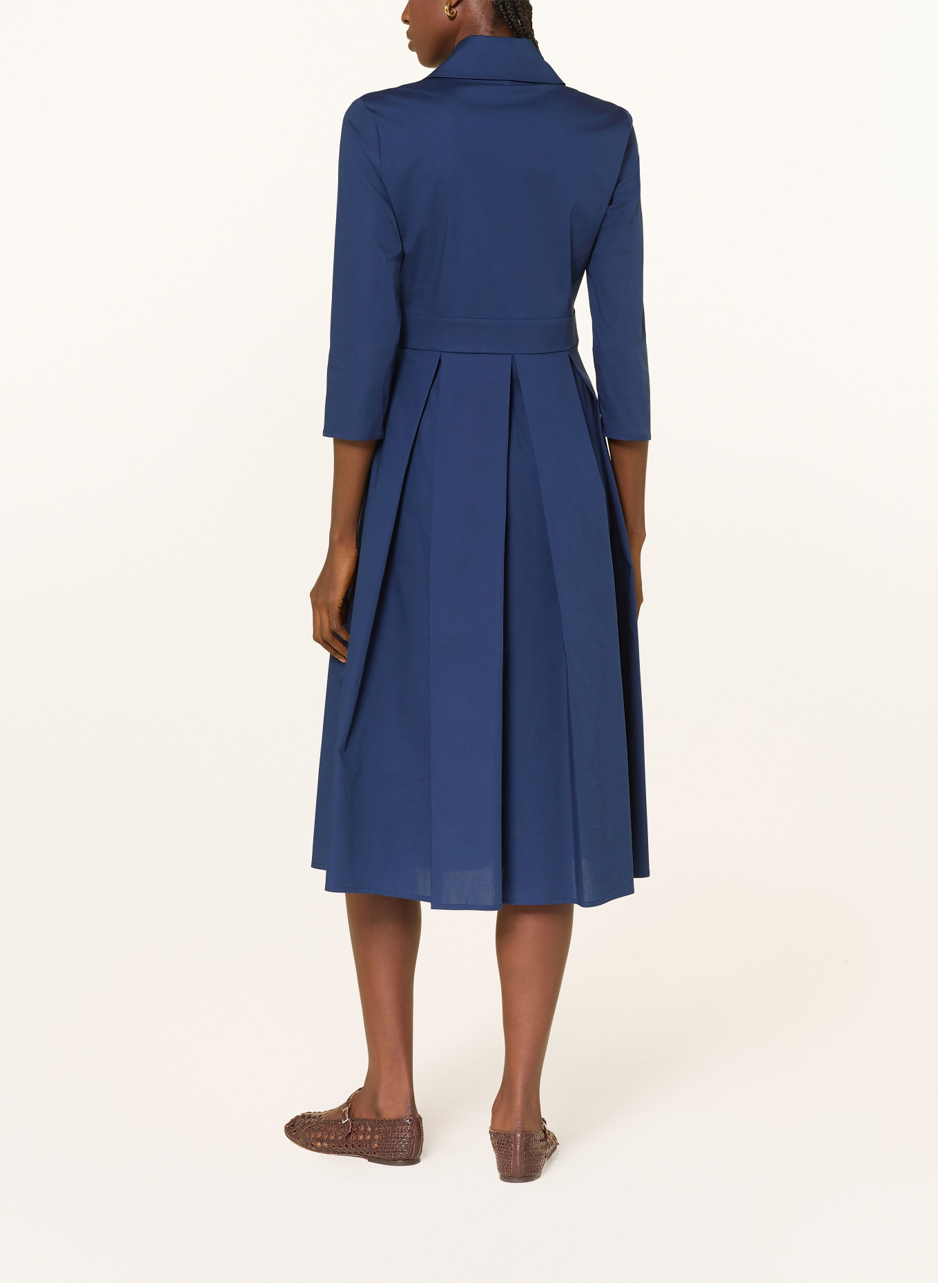 THE ABITO Hemdblusenkleid mit 3/4-Arm: DUNKELBLAU