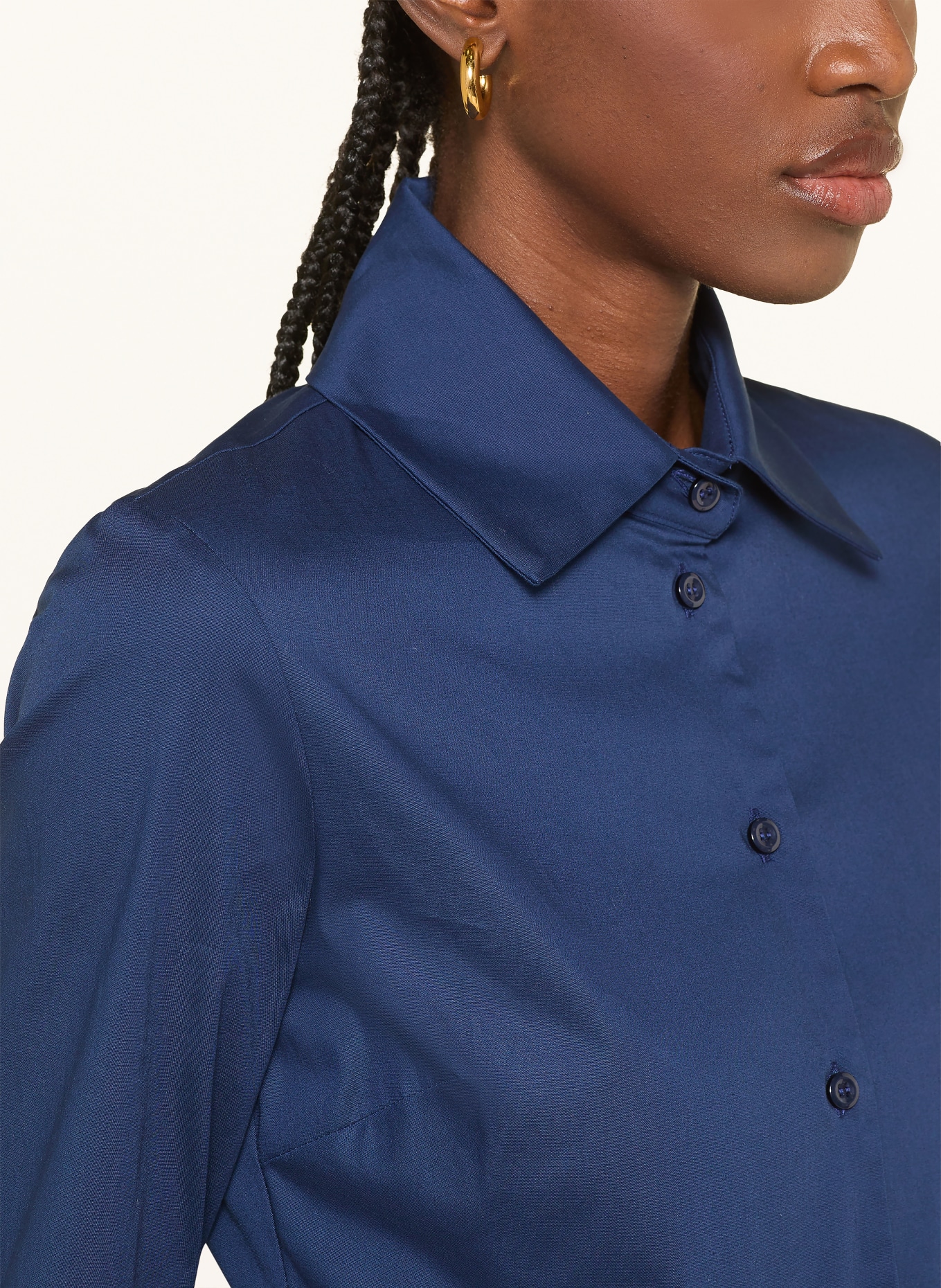 THE ABITO Hemdblusenkleid mit 3/4-Arm: DUNKELBLAU