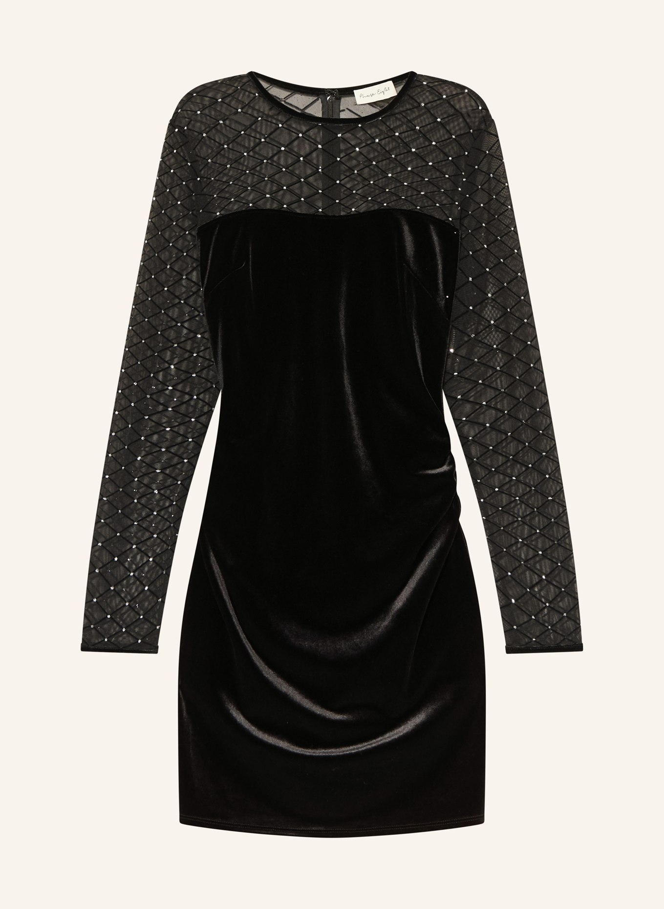 Phase Eight Samtkleid AMBEROSE mit Schmucksteinen: SCHWARZ