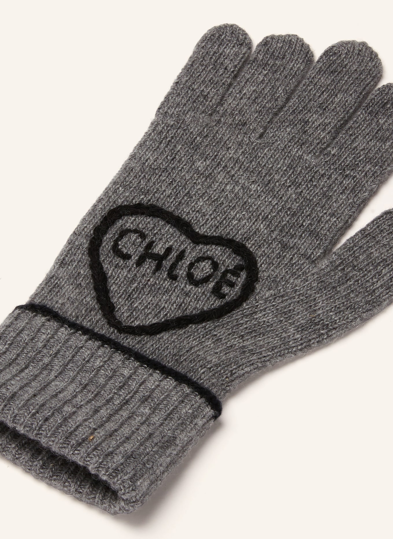 Chloé ENCOEUR gloves: GRAY / BLACK