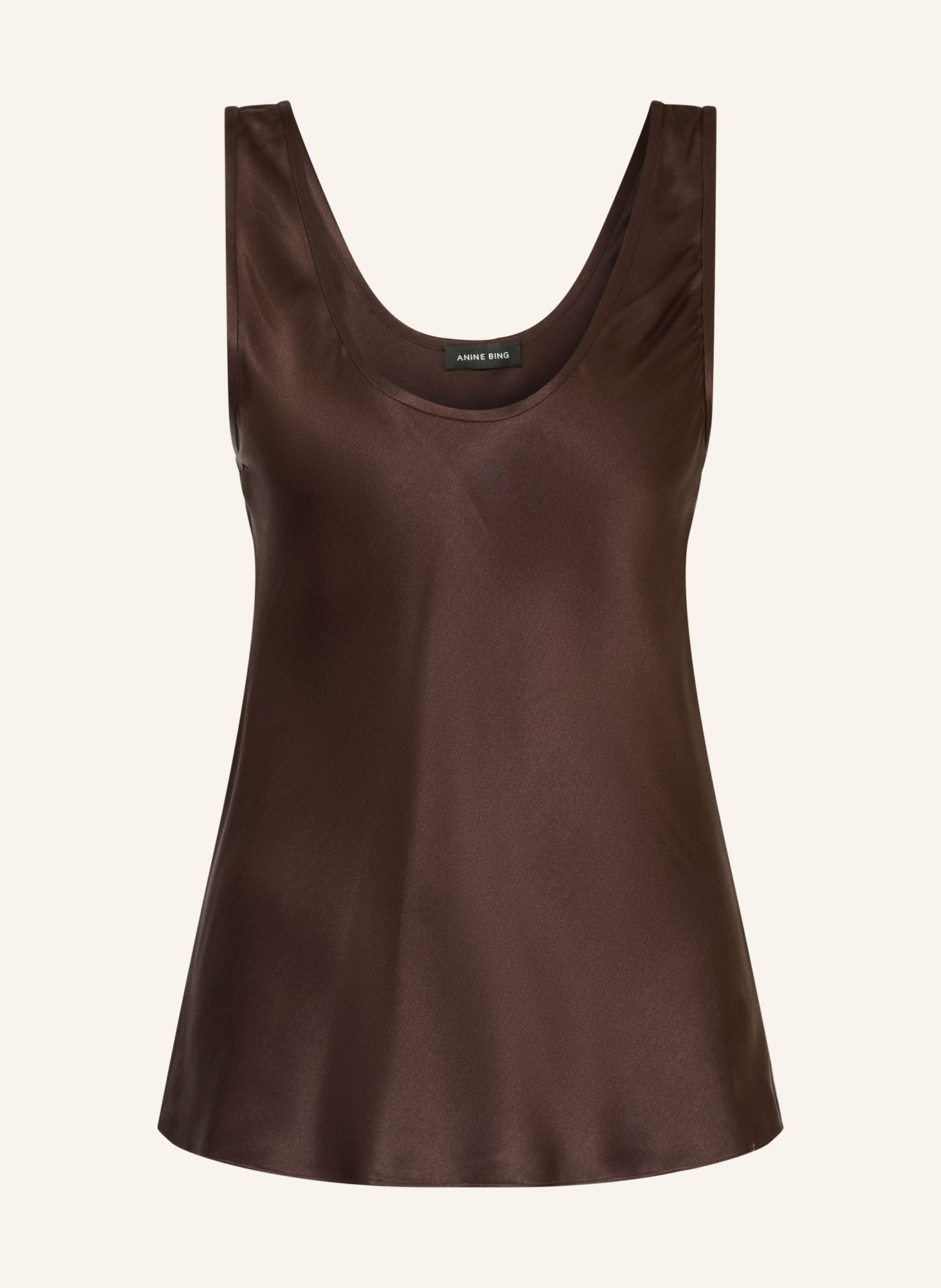 ANINE BING Seidentop LEA: DUNKELBRAUN