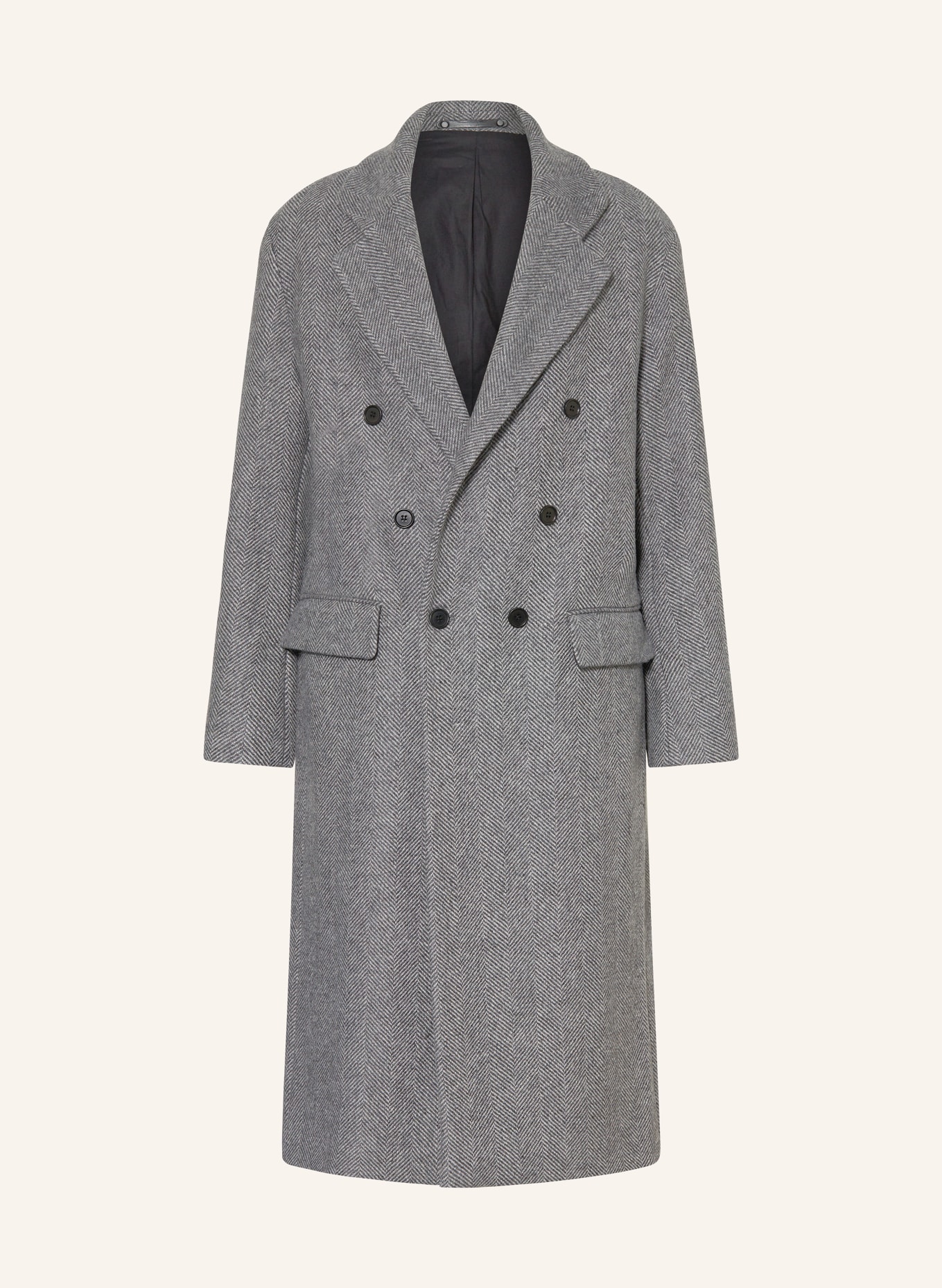 ALLSAINTS Wollmantel EZRA: GRAU / HELLGRAU