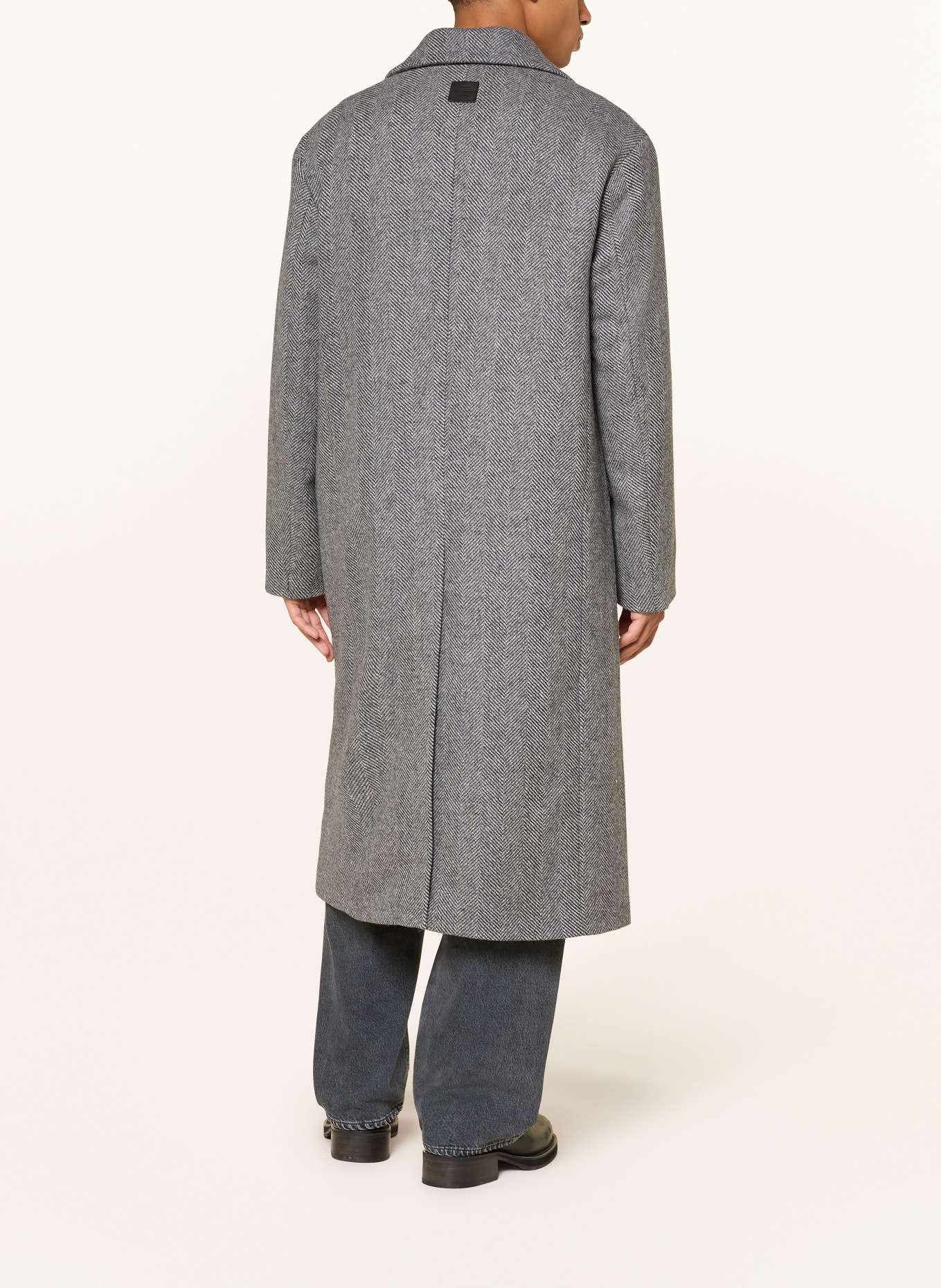 ALLSAINTS Wollmantel EZRA: GRAU / HELLGRAU