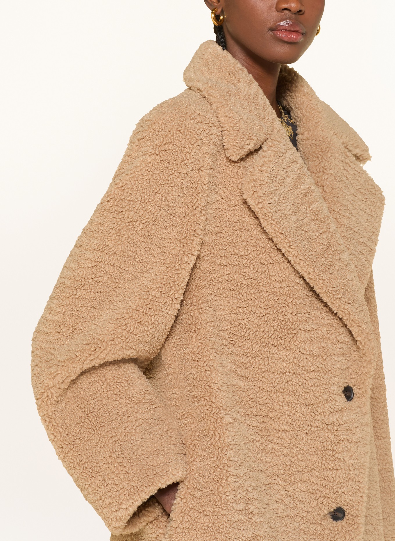 ALLSAINTS Teddyfell-Mantel FREDDIE: CAMEL