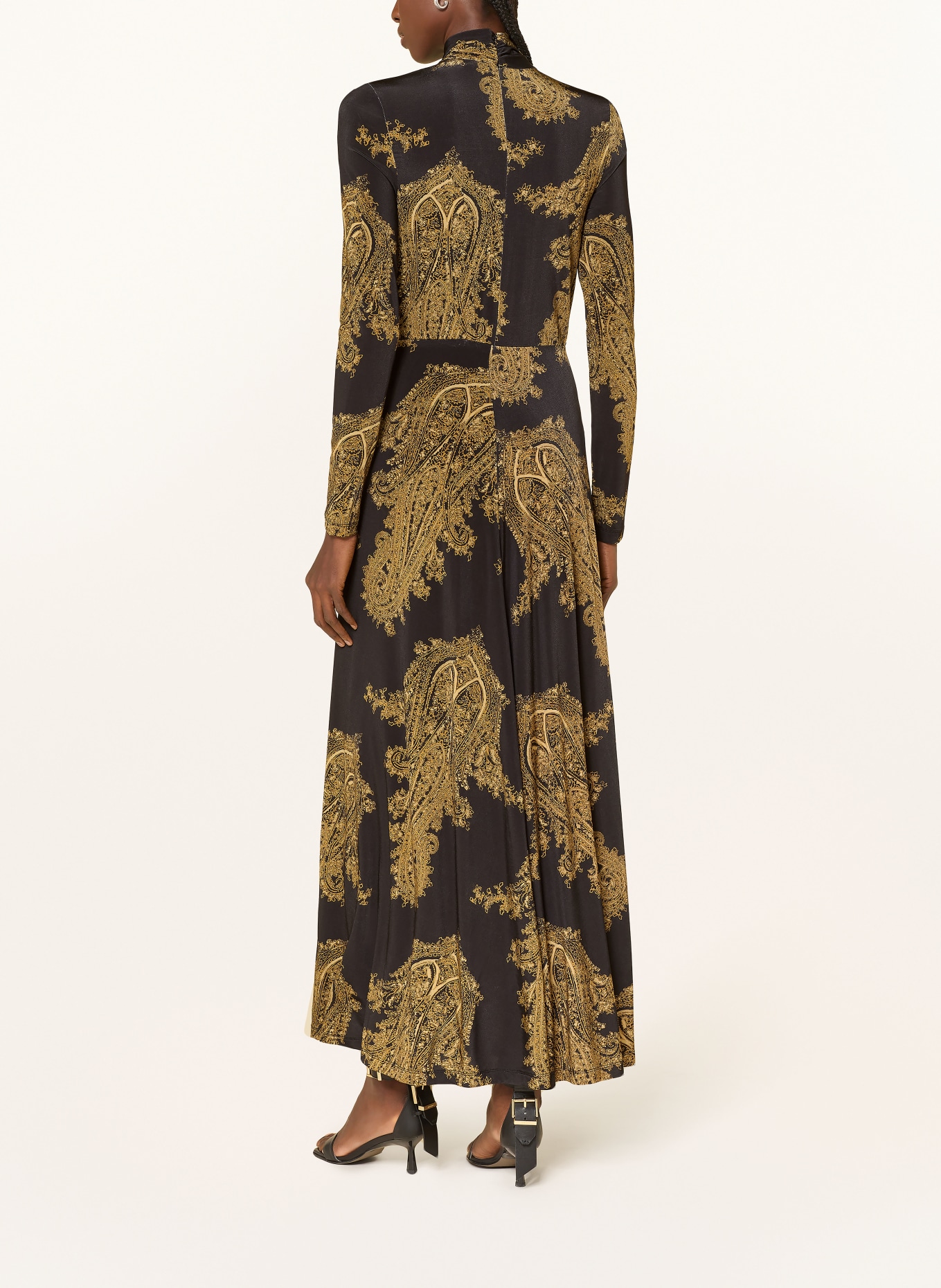 ALLSAINTS Jerseykleid MINA: SCHWARZ / DUNKELGELB