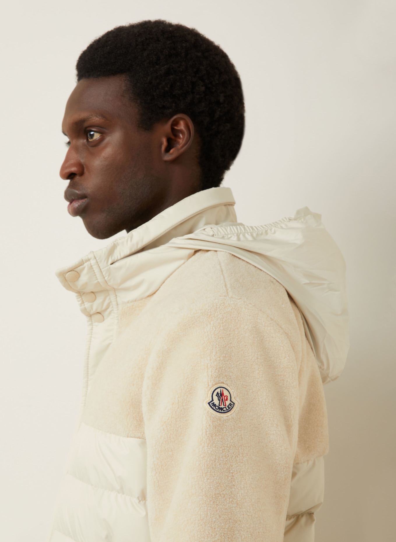 MONCLER Daunenjacke MISTRAL im Materialmix: CREME