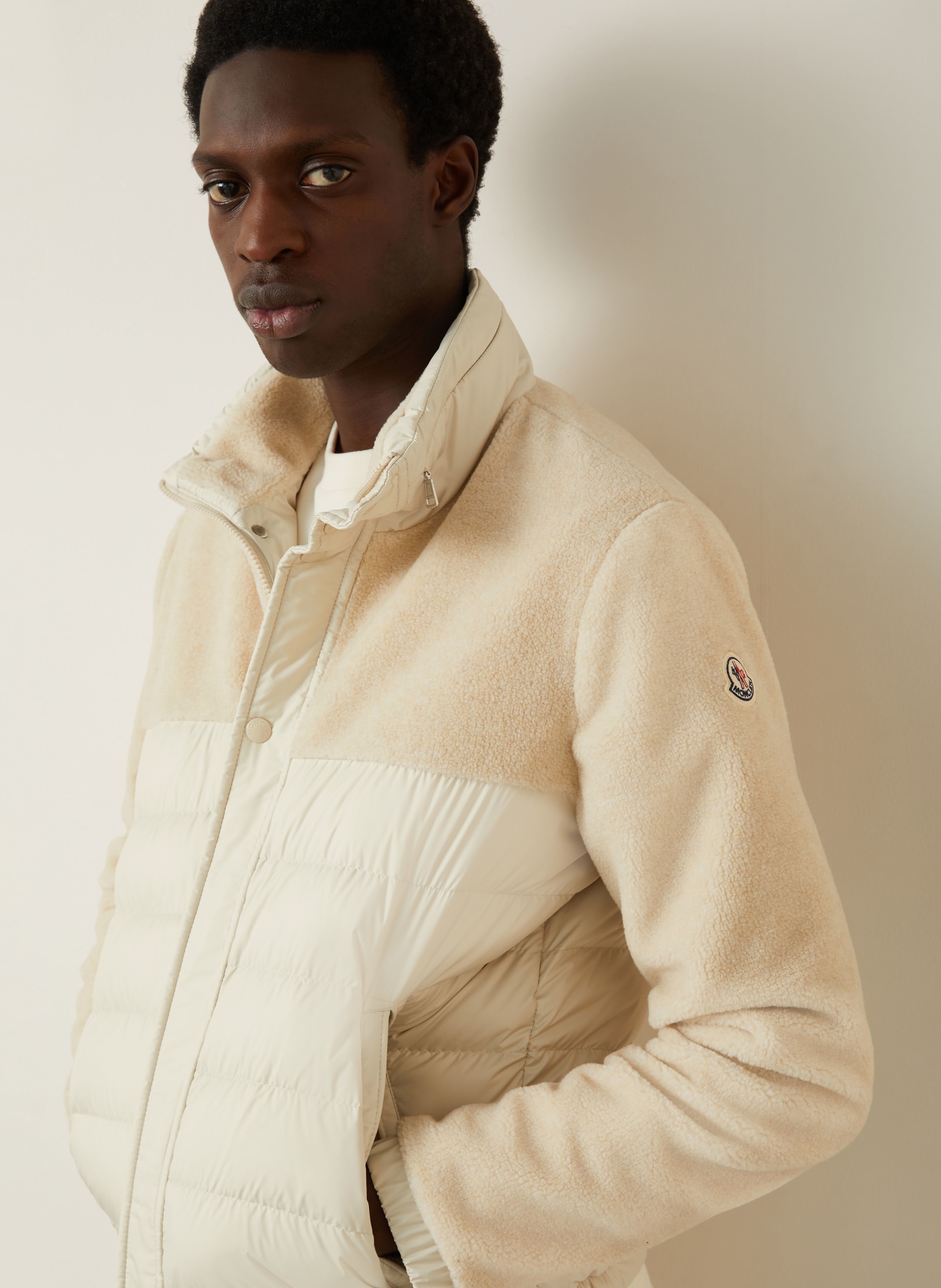 MONCLER Daunenjacke MISTRAL im Materialmix: CREME