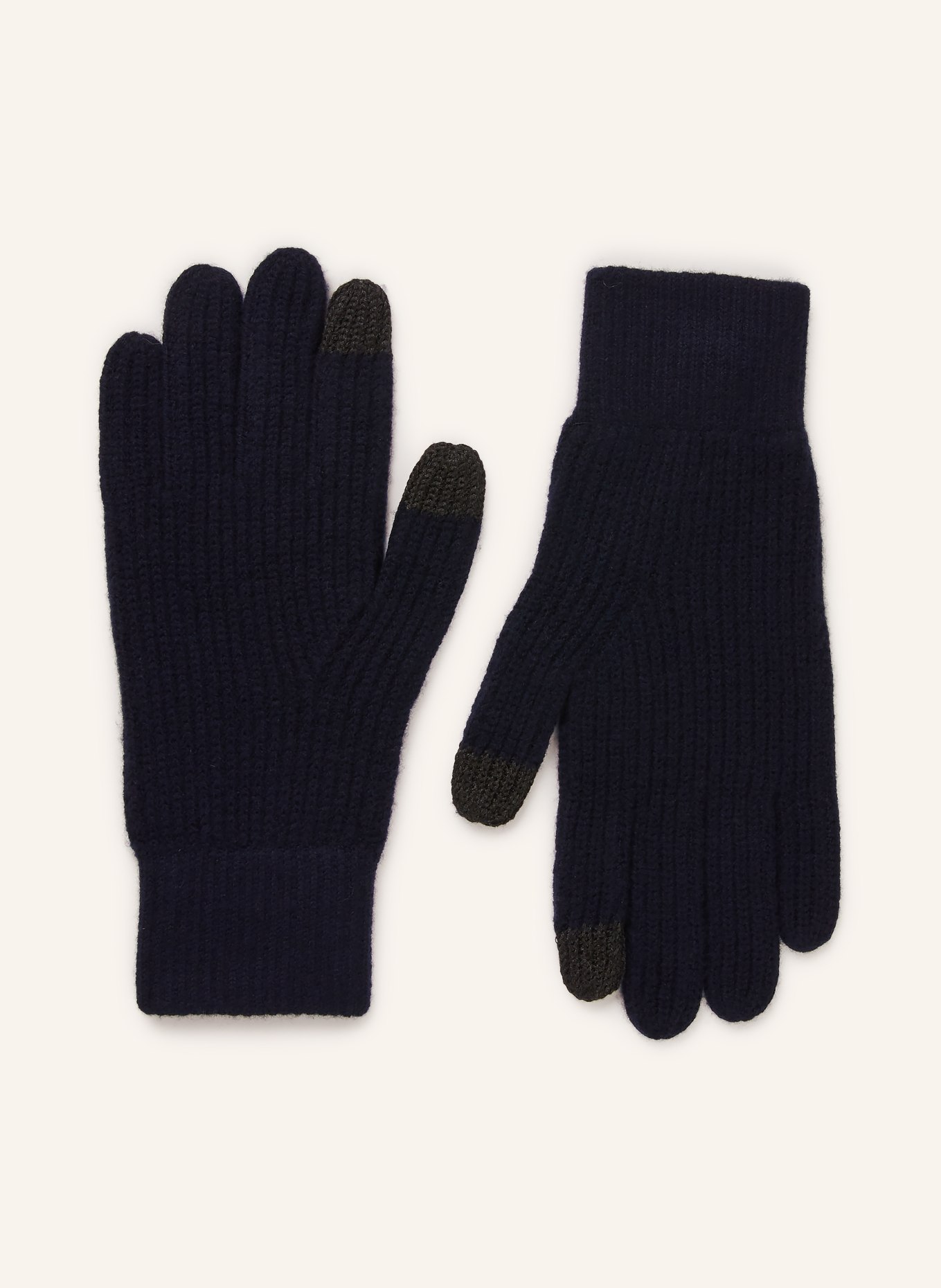 REISS Handschuhe LAWSON aus Merinowolle: DUNKELBLAU / DUNKELGRAU