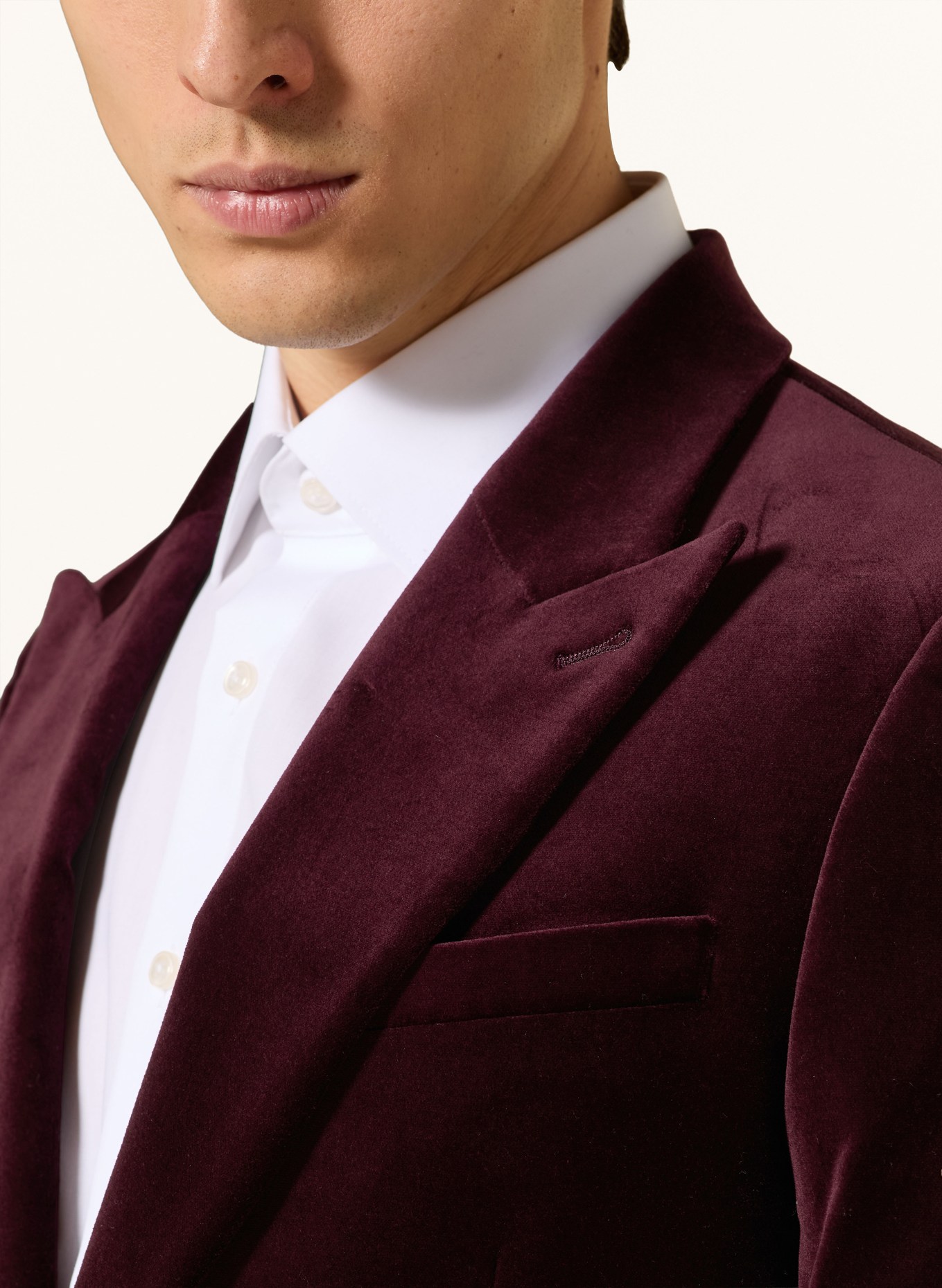 REISS Samtsakko APSARA Slim Fit: DUNKELROT