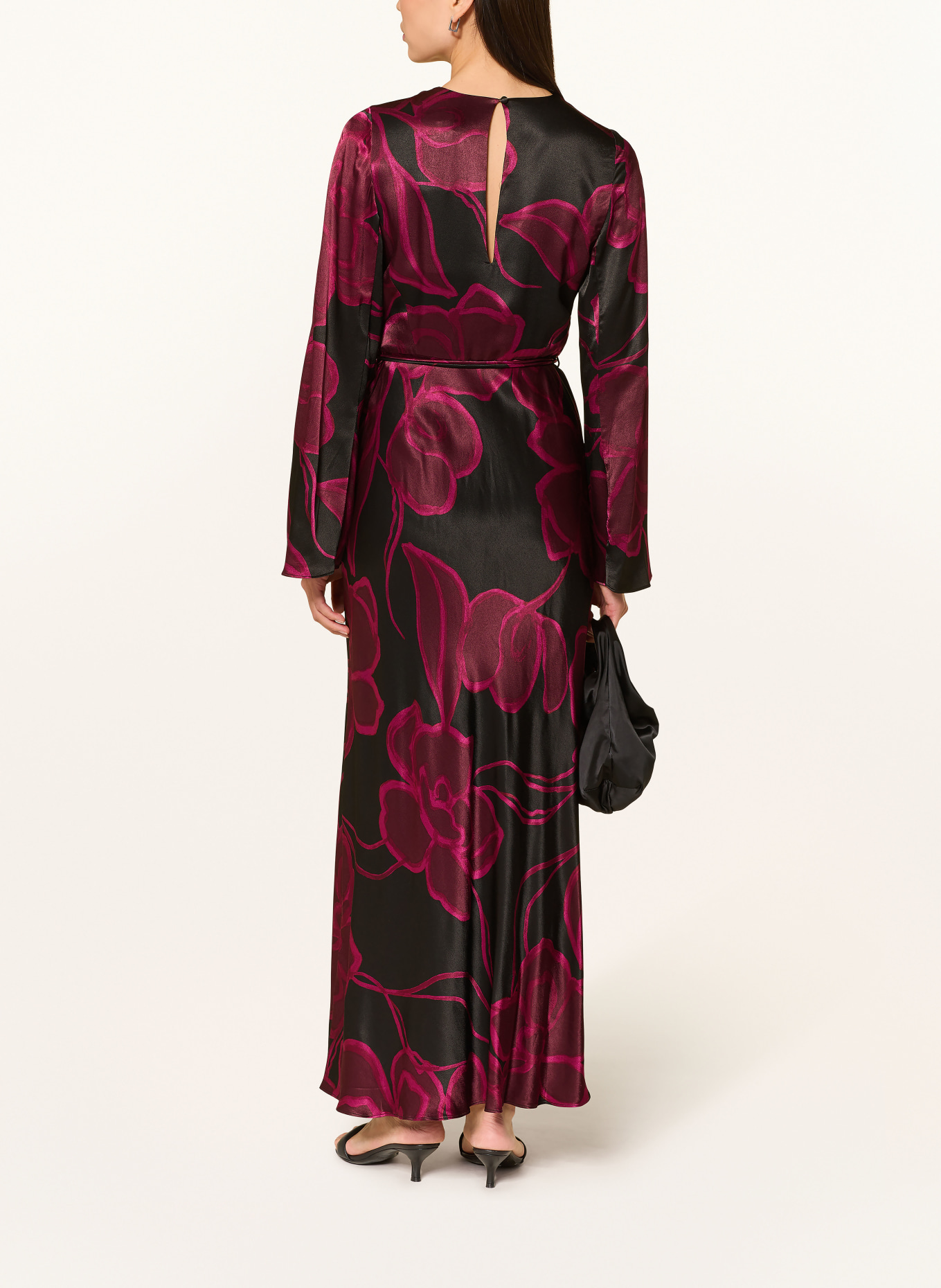 Phase Eight Satinkleid RHEA: FUCHSIA / SCHWARZ