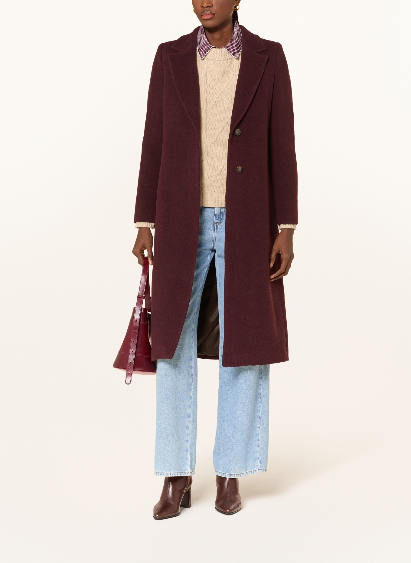 CLAUDIE PIERLOT Wollmantel: DUNKELROT