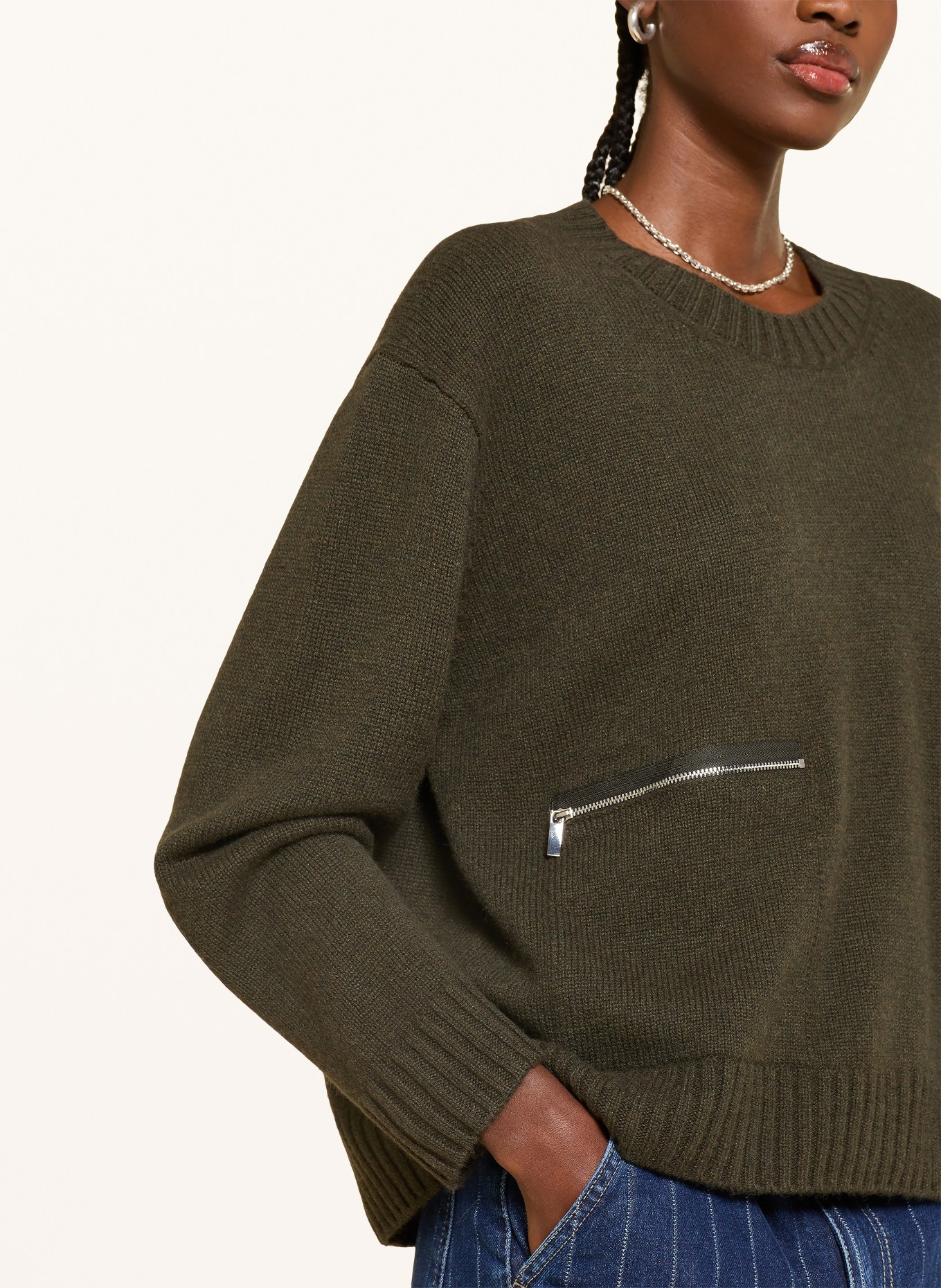 ba&sh Cashmere-Pullover CESNIK: KHAKI