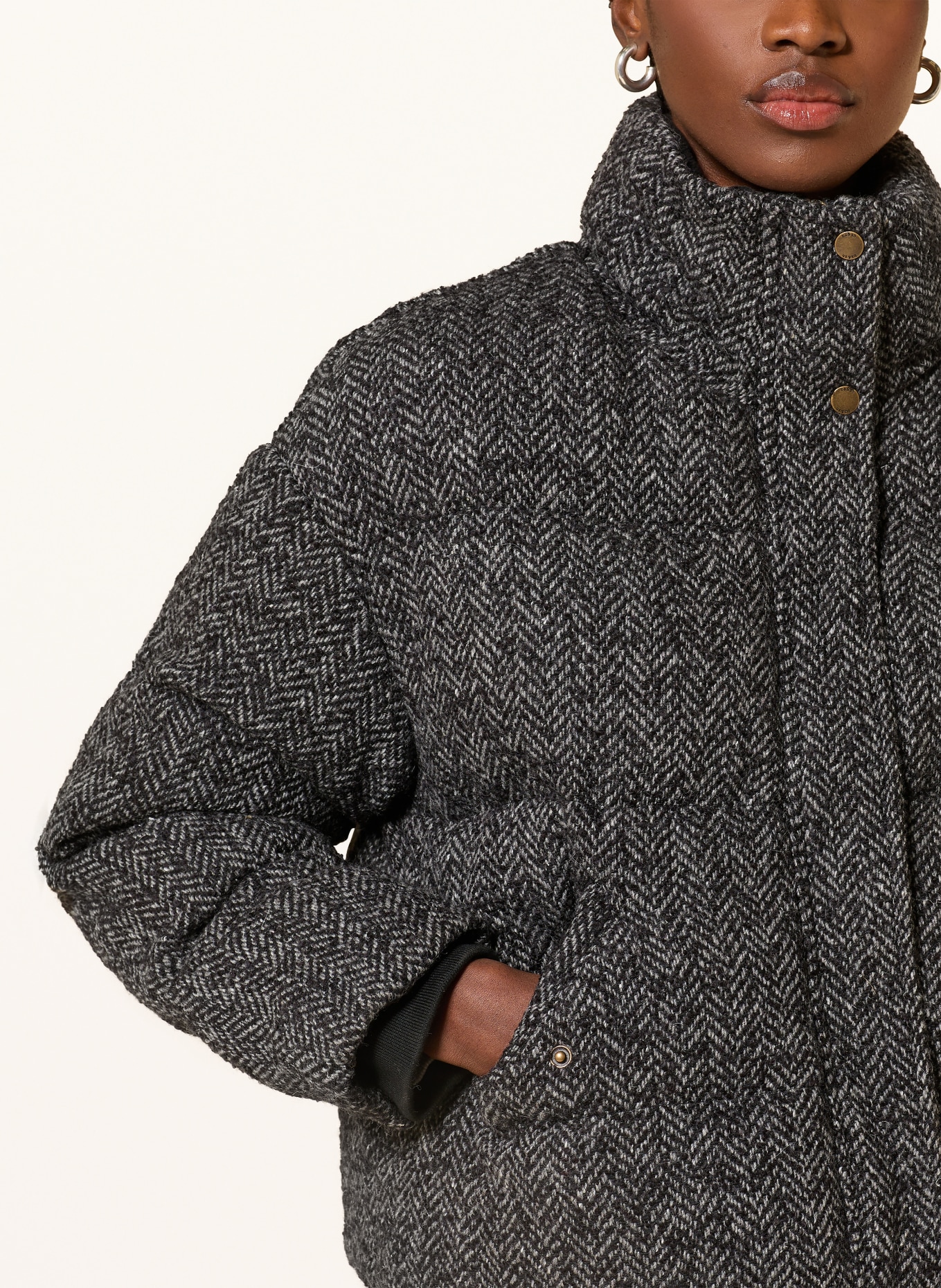 ba&sh Steppjacke HIDI: SCHWARZ / GRAU