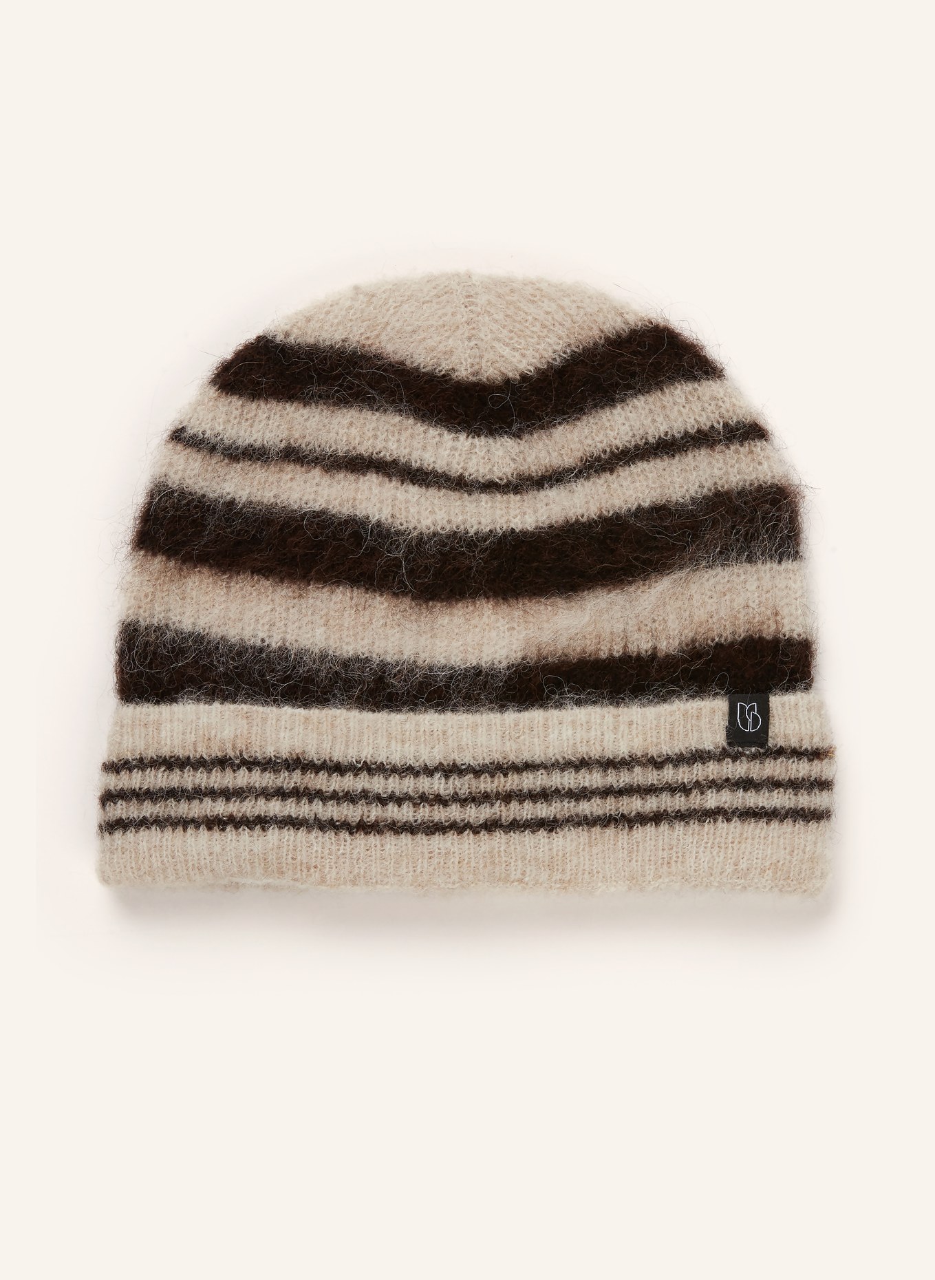 ba&sh Alpaková čepice SOPHIE: TMAVĚ HNĚDÁ / BÉŽOVÁ