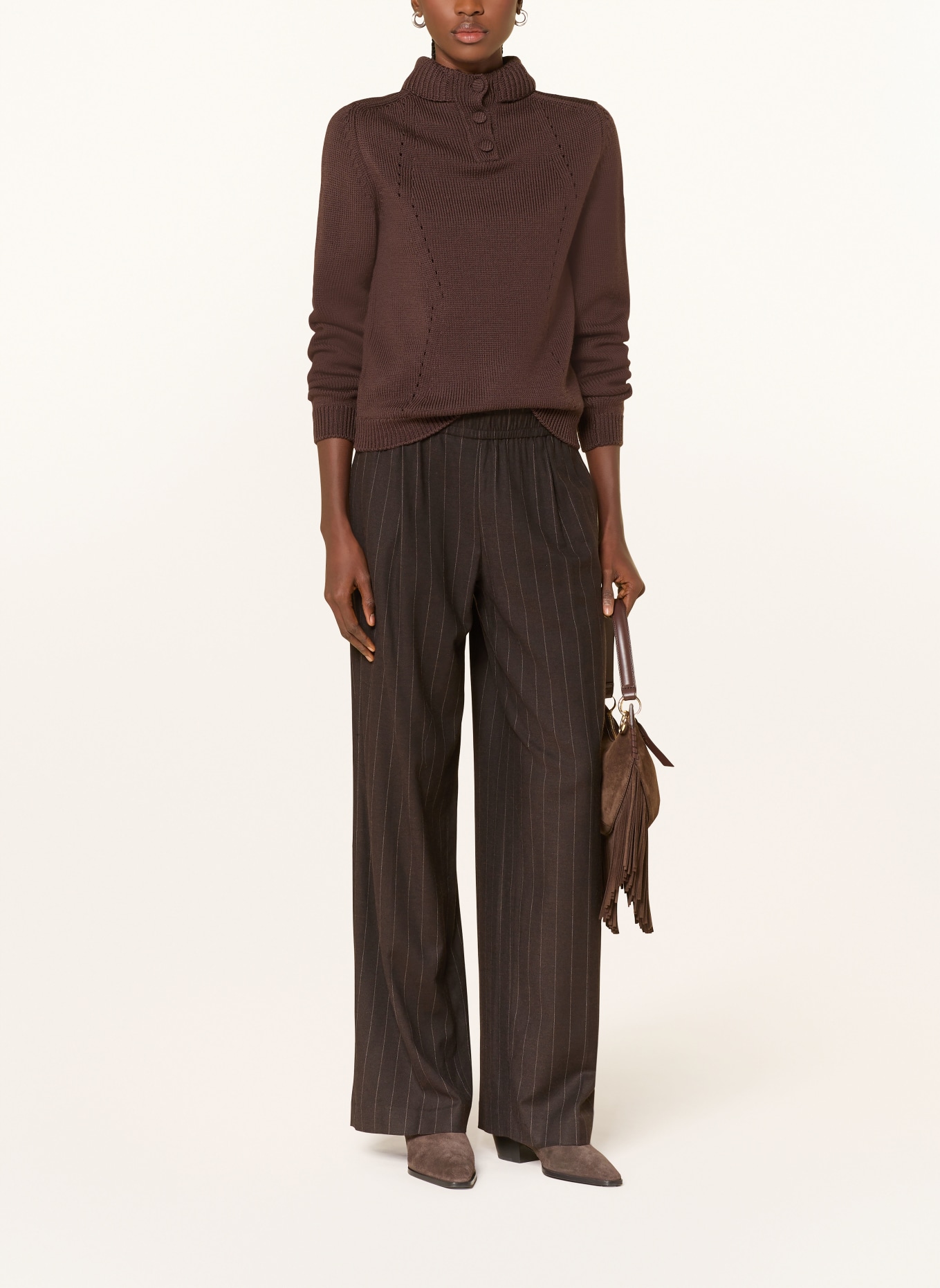 ba&sh Marlenehose HANDREW: DUNKELBRAUN / BEIGE