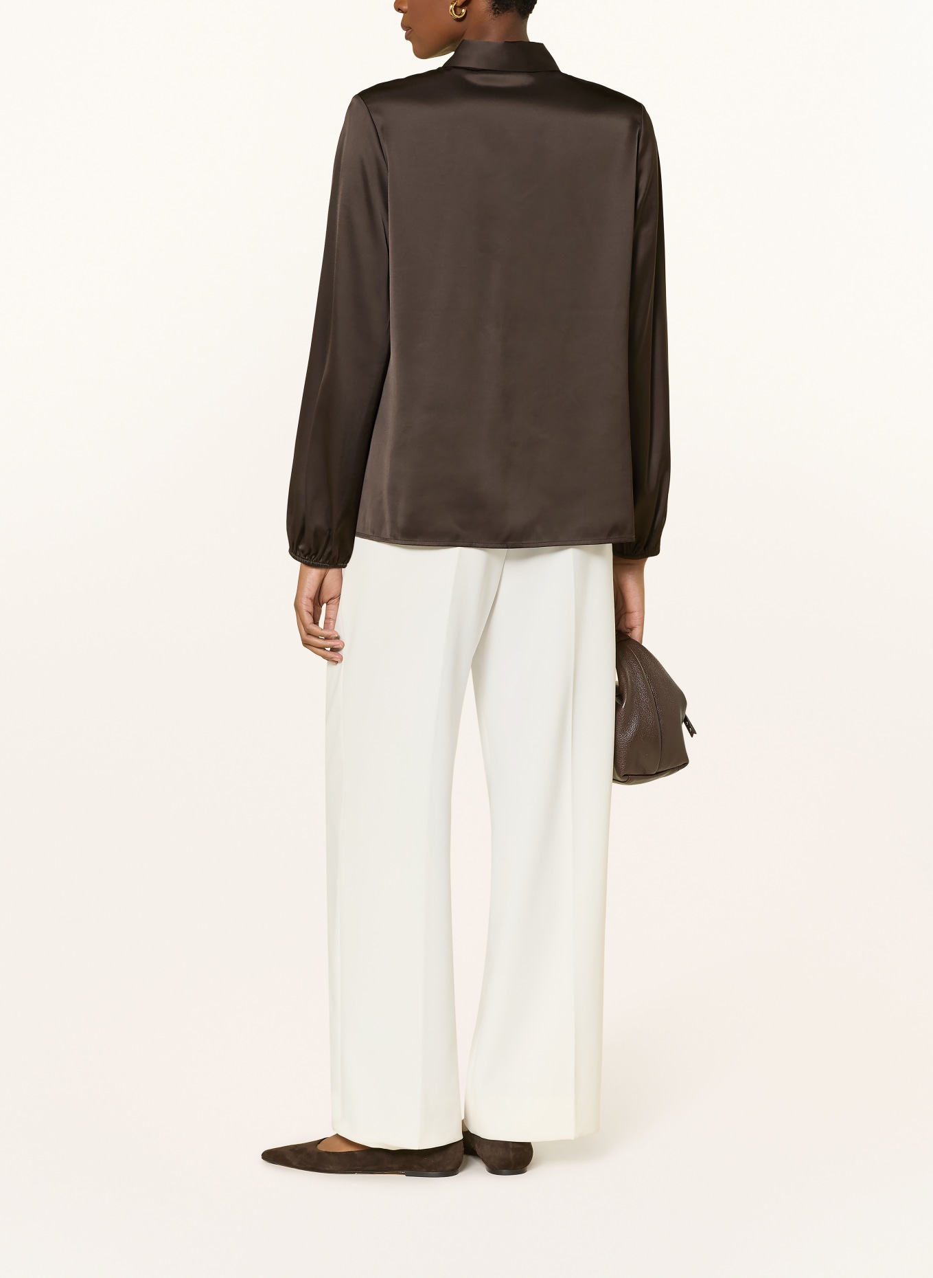 comma Hemdbluse aus Satin: DUNKELBRAUN