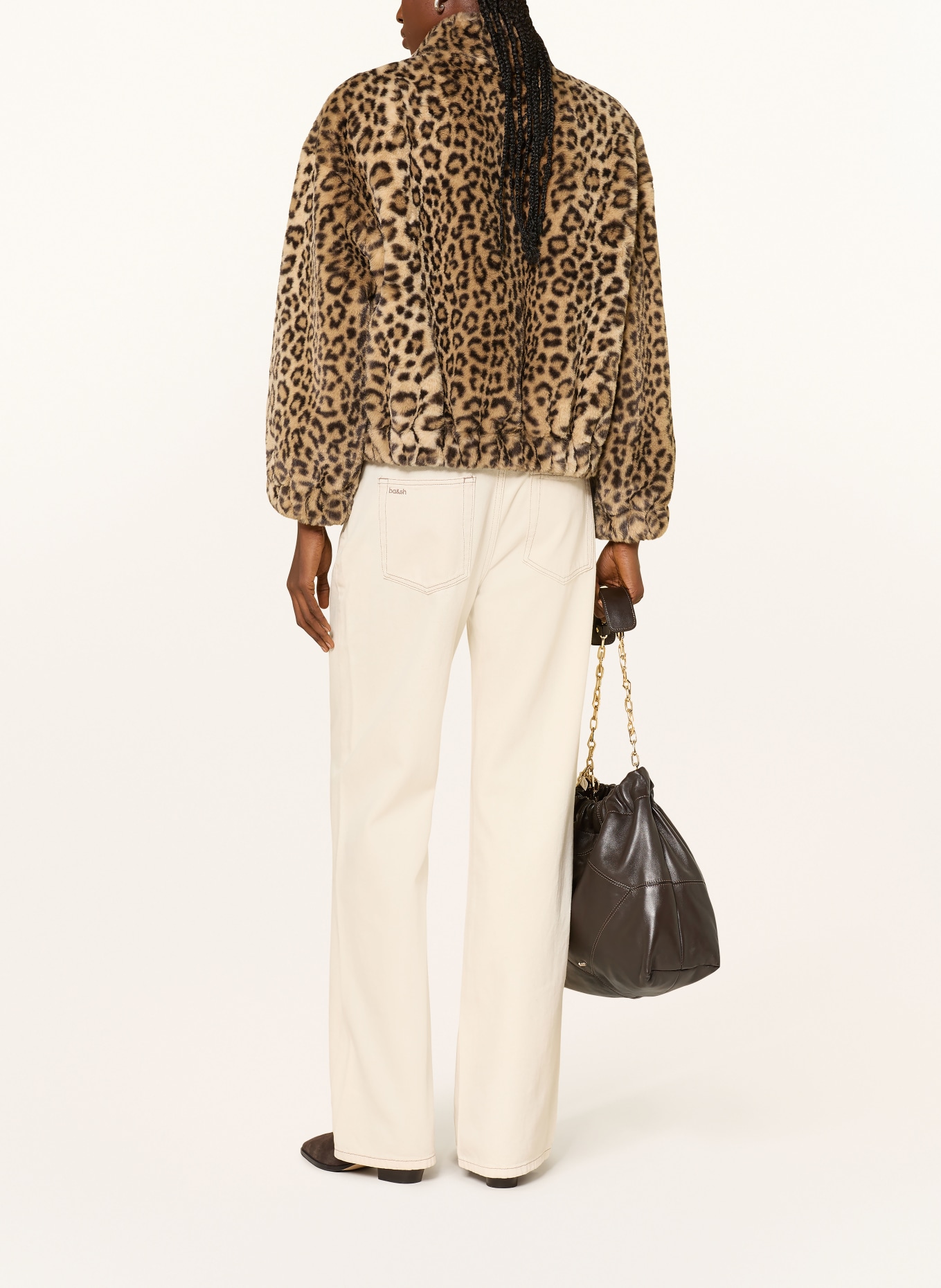 ba&sh Kunstfell-Jacke JAROS: CAMEL / DUNKELBRAUN