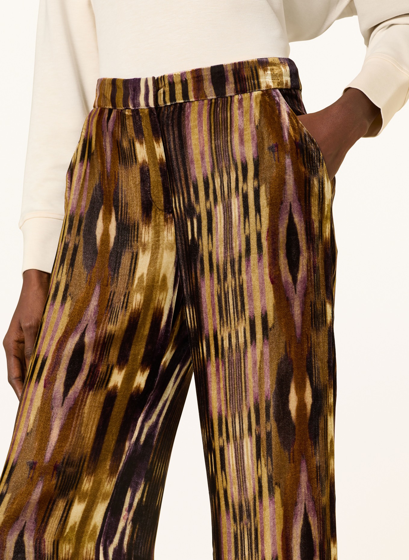 ba&sh Marlenehose VELVO aus Samt: KHAKI / LILA / SCHWARZ