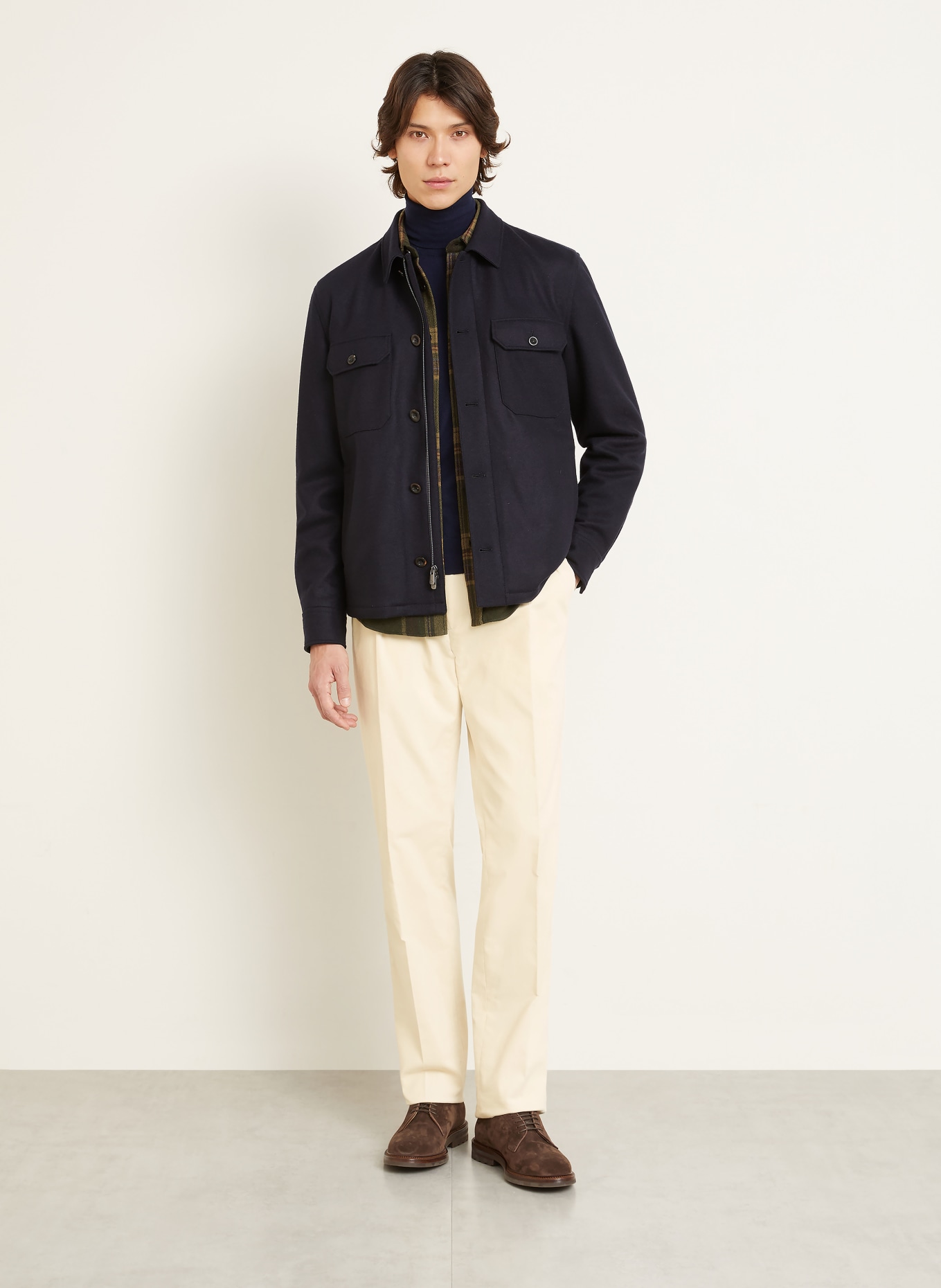 RALPH LAUREN PURPLE LABEL Cordchino GREGORY Regular Fit: CREME