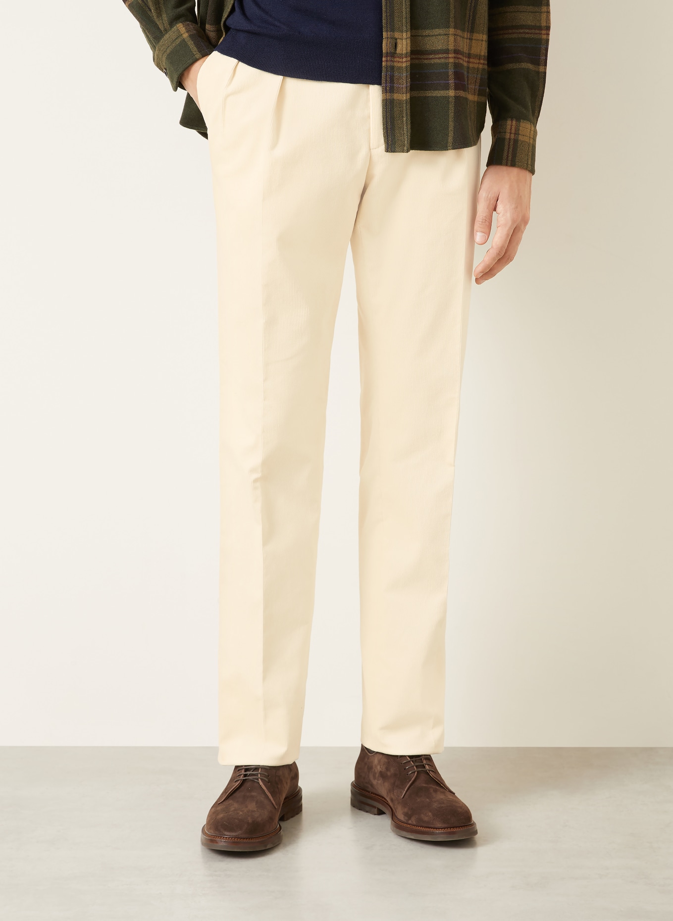 RALPH LAUREN PURPLE LABEL Cordchino GREGORY Regular Fit: CREME