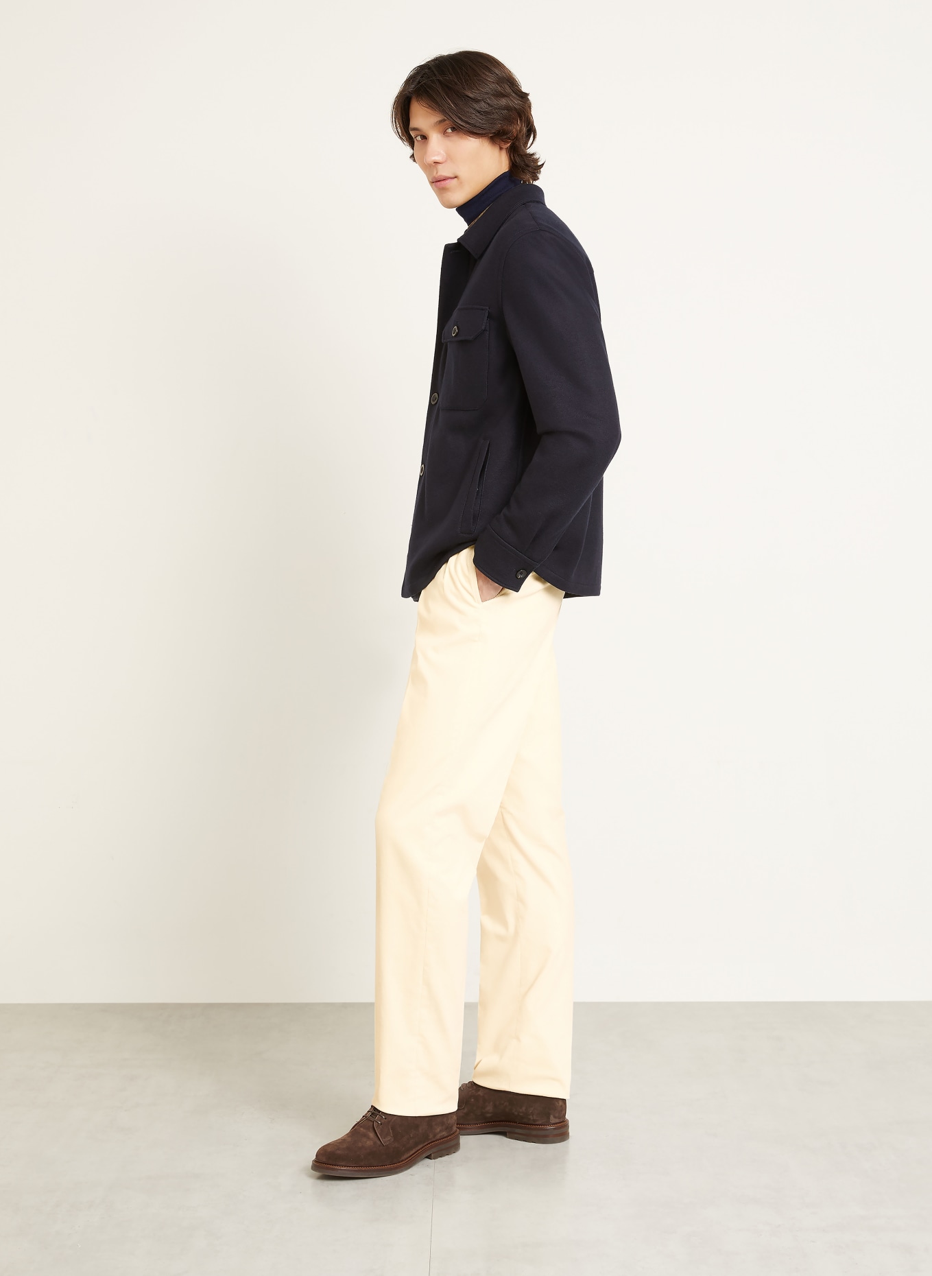 RALPH LAUREN PURPLE LABEL Cordchino GREGORY Regular Fit: CREME