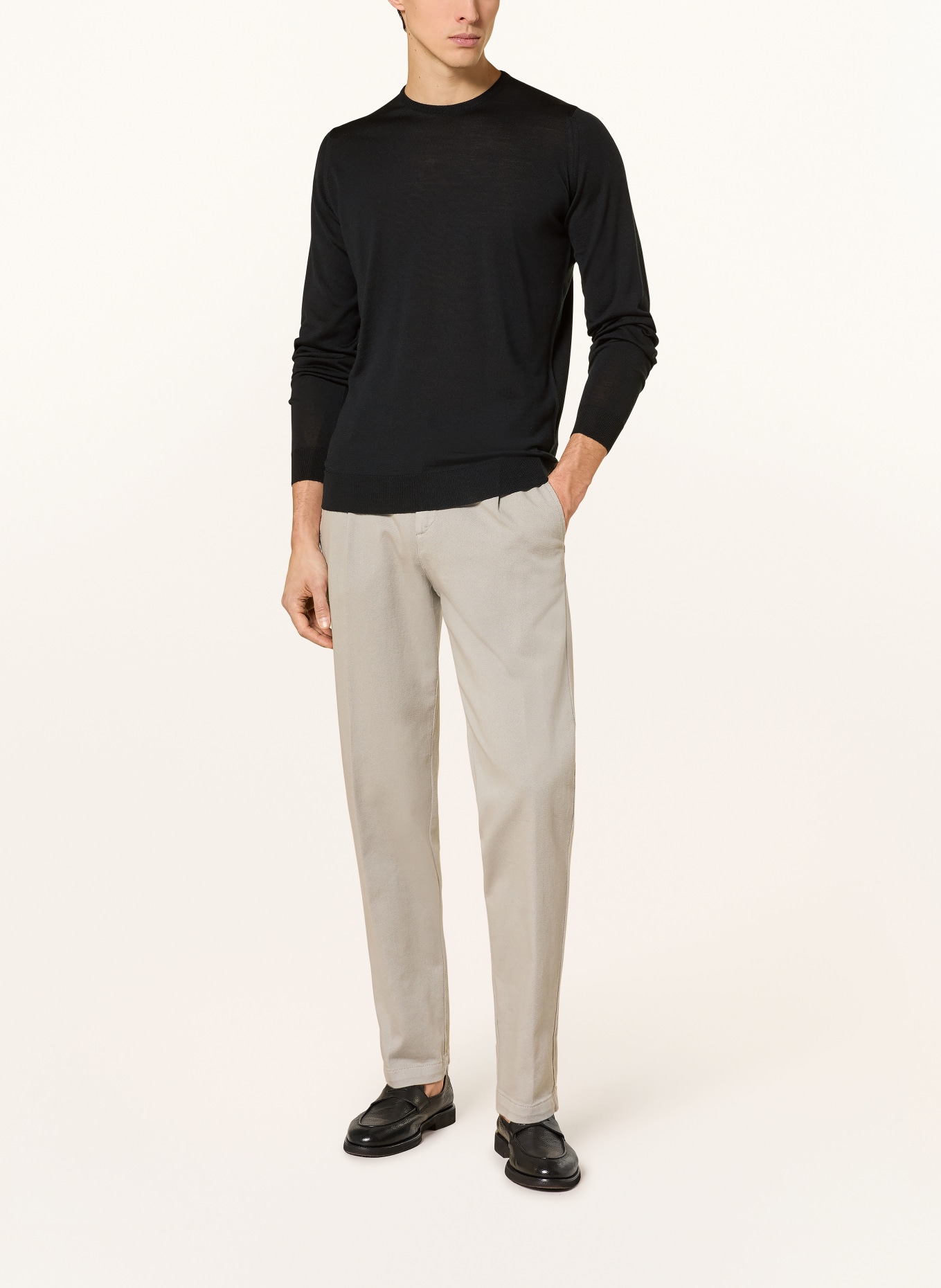 JOHN SMEDLEY Pullover aus Merinowolle: SCHWARZ