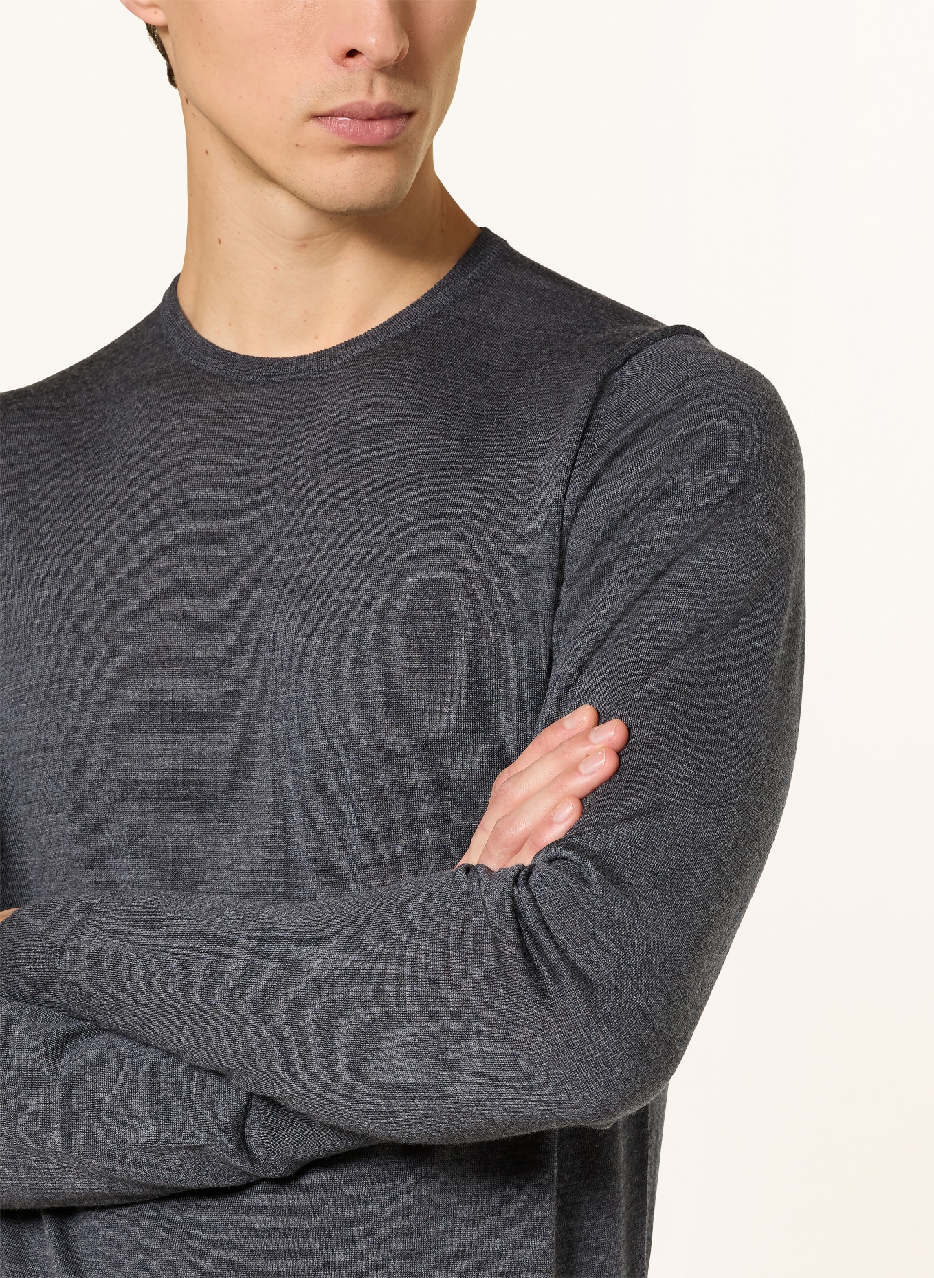 JOHN SMEDLEY Pullover aus Merinowolle: DUNKELGRAU