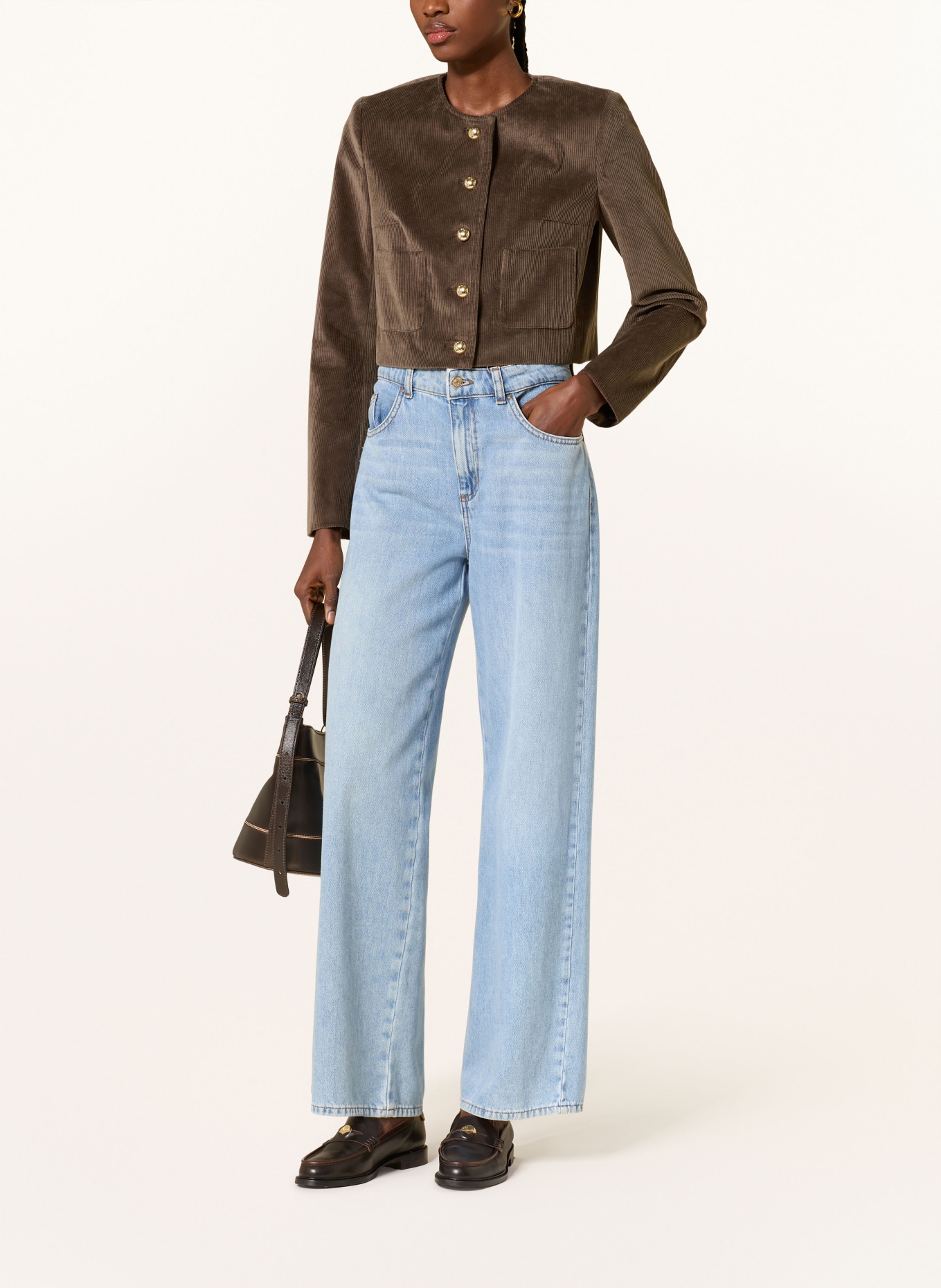 CLAUDIE PIERLOT Kurtka z dżinsu: SZAROBRĄZOWY / ZŁOTY